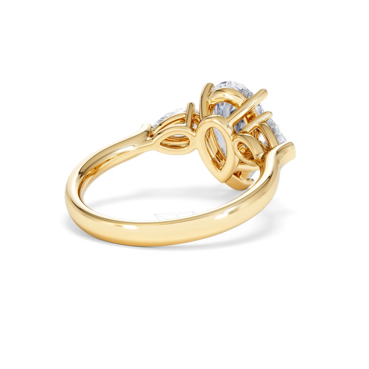 Adore 2.60ct Pear Cut Lab Diamond 3 Stone Engagement Ring in 18K Yellow Gold - Image 40