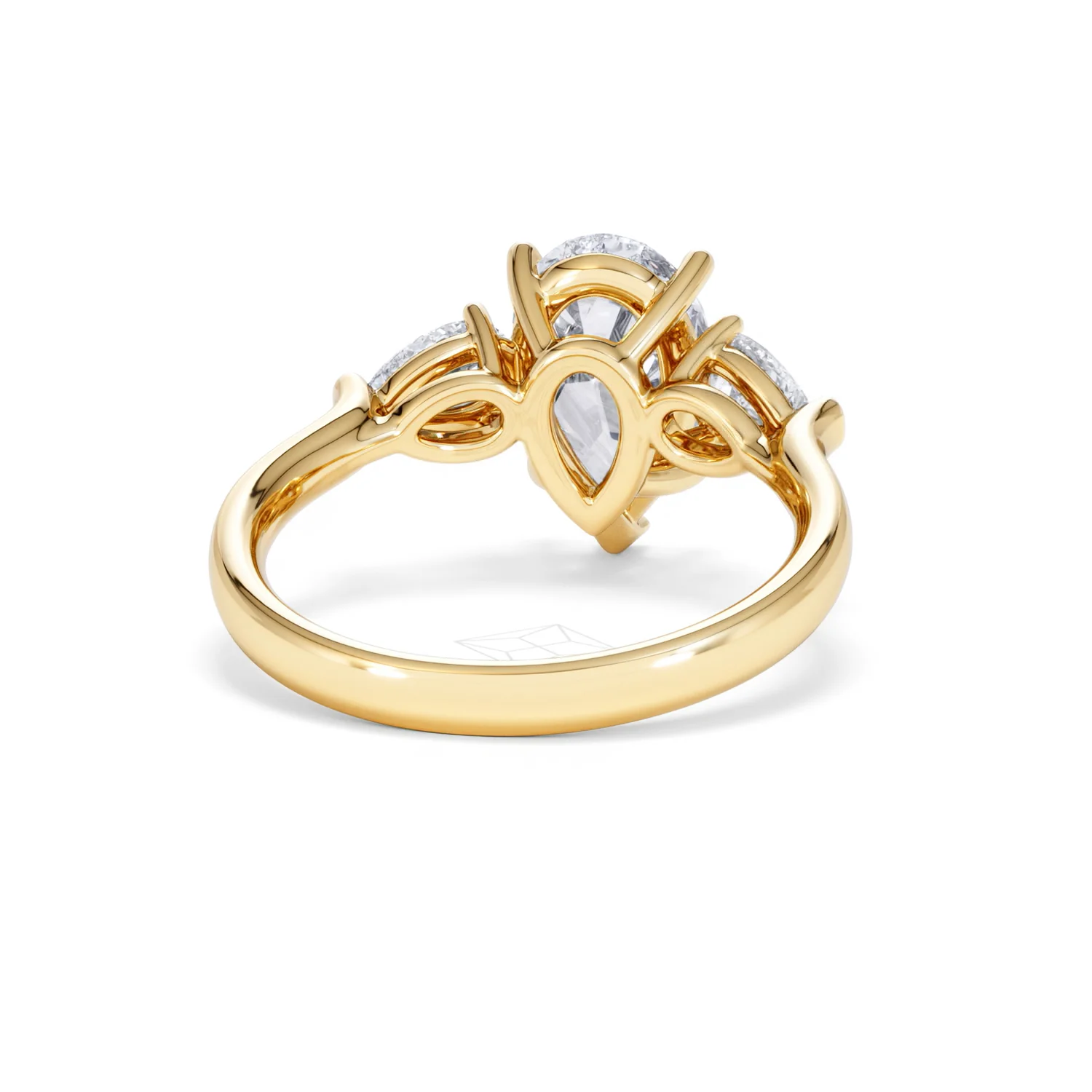 Adore 2.60ct Pear Cut Lab Diamond 3 Stone Engagement Ring in 18K Yellow Gold - Image 44