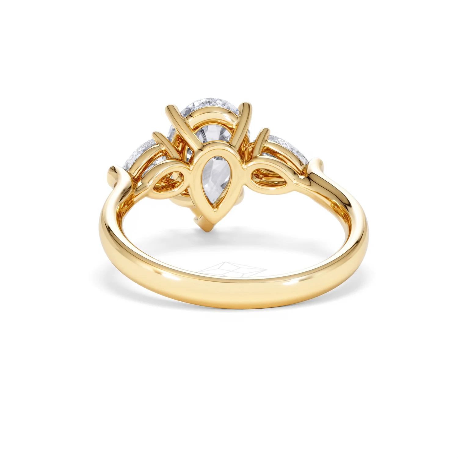 Adore 2.60ct Pear Cut Lab Diamond 3 Stone Engagement Ring in 18K Yellow Gold - Image 49