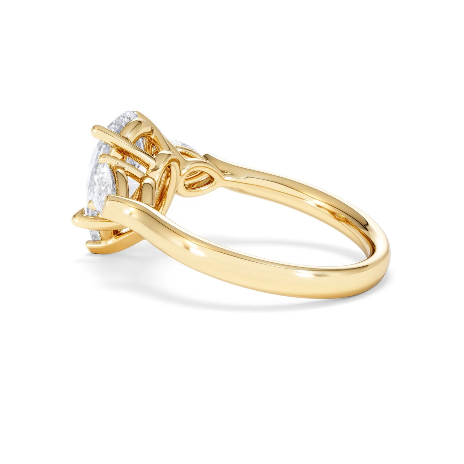 Adore 2.60ct Pear Cut Lab Diamond 3 Stone Engagement Ring in 18K Yellow Gold - Image 61