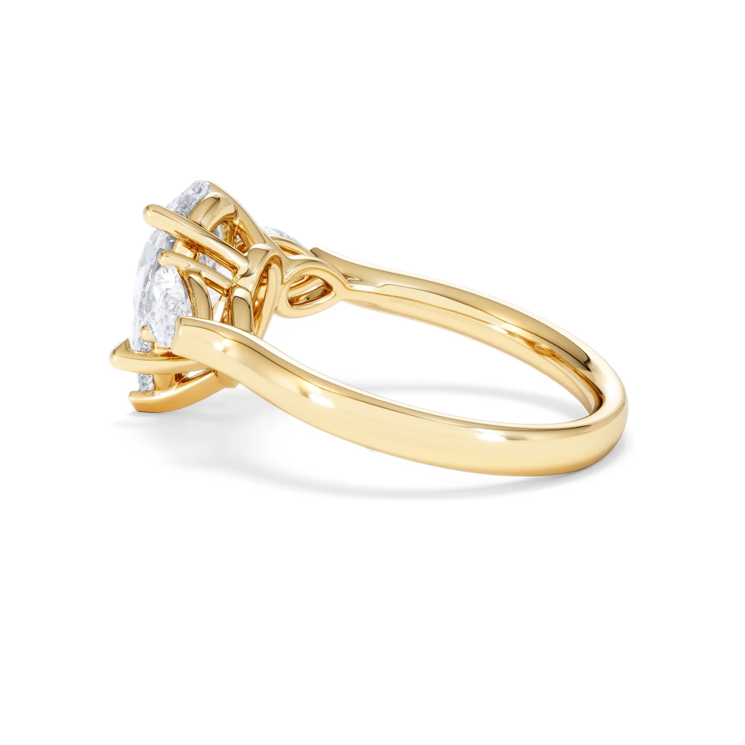 Adore 2.60ct Pear Cut Lab Diamond 3 Stone Engagement Ring in 18K Yellow Gold - Image 62