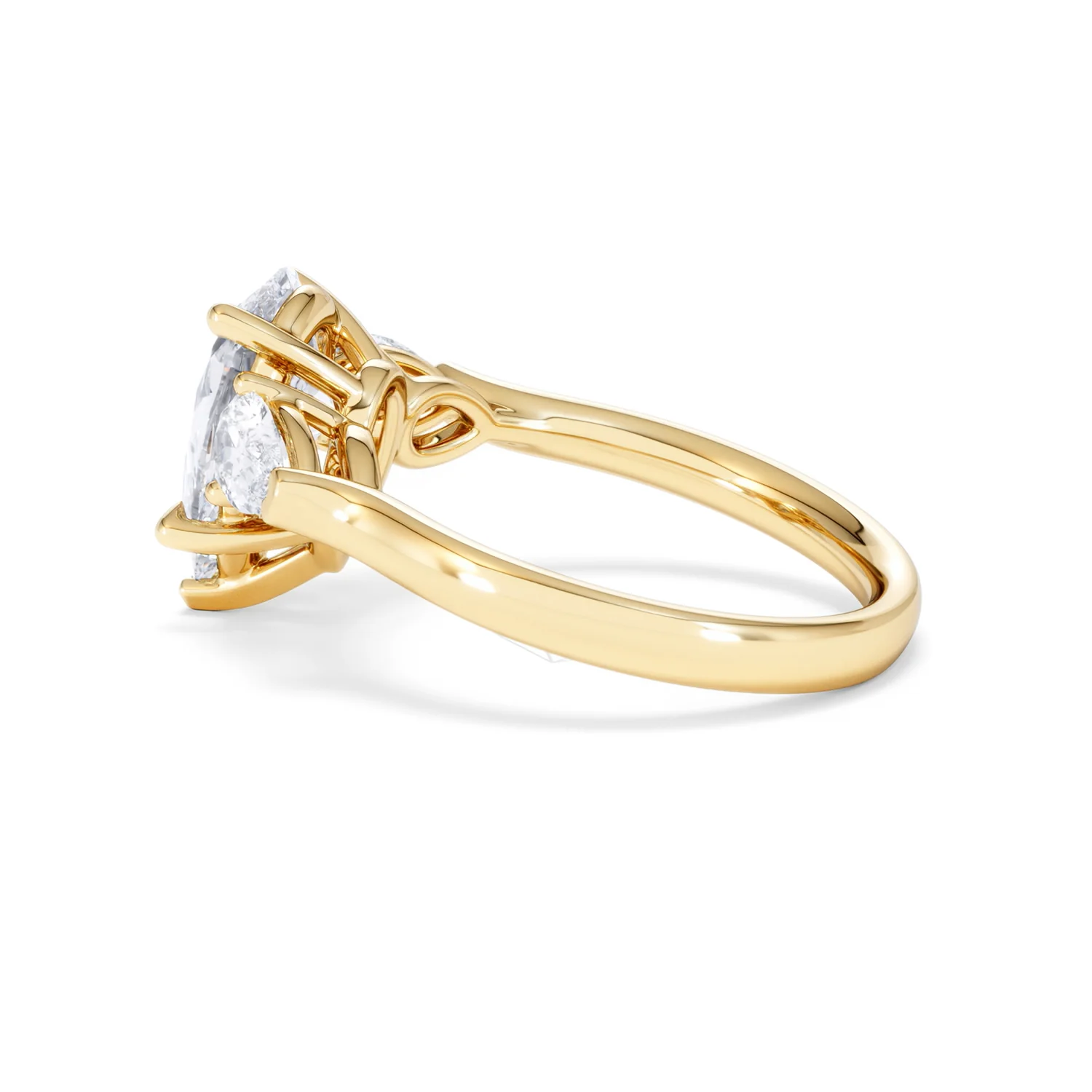 Adore 2.60ct Pear Cut Lab Diamond 3 Stone Engagement Ring in 18K Yellow Gold - Image 63