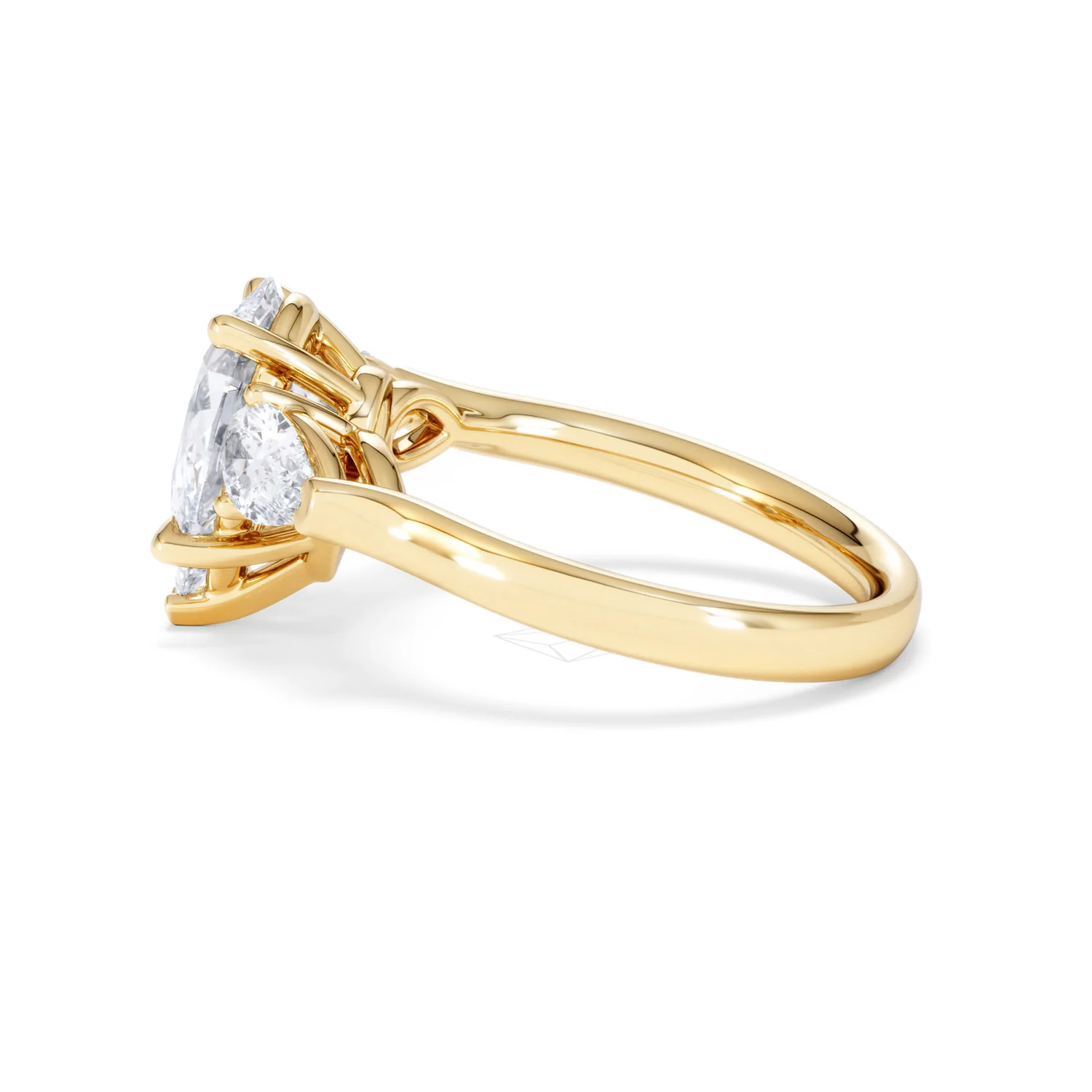 Adore 2.60ct Pear Cut Lab Diamond 3 Stone Engagement Ring in 18K Yellow Gold - Image 65