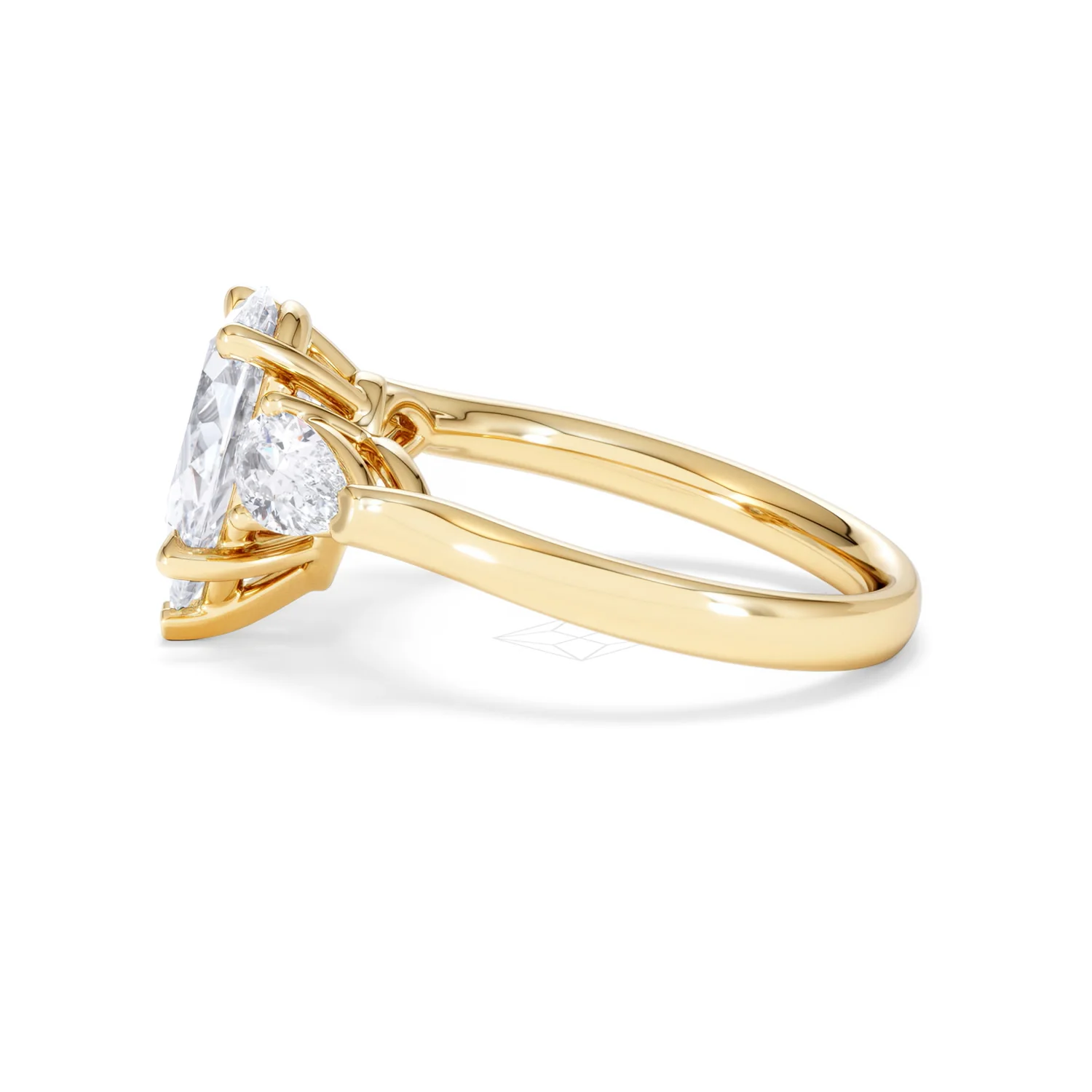 Adore 2.60ct Pear Cut Lab Diamond 3 Stone Engagement Ring in 18K Yellow Gold - Image 67