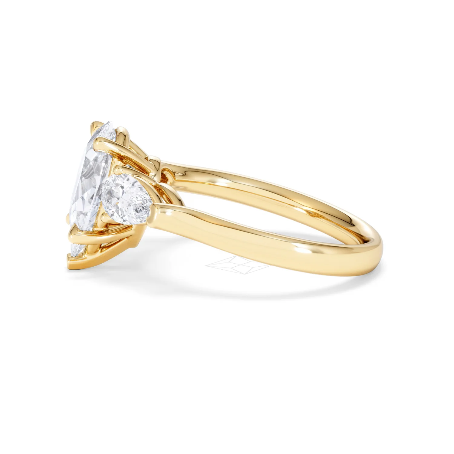 Adore 2.60ct Pear Cut Lab Diamond 3 Stone Engagement Ring in 18K Yellow Gold - Image 68