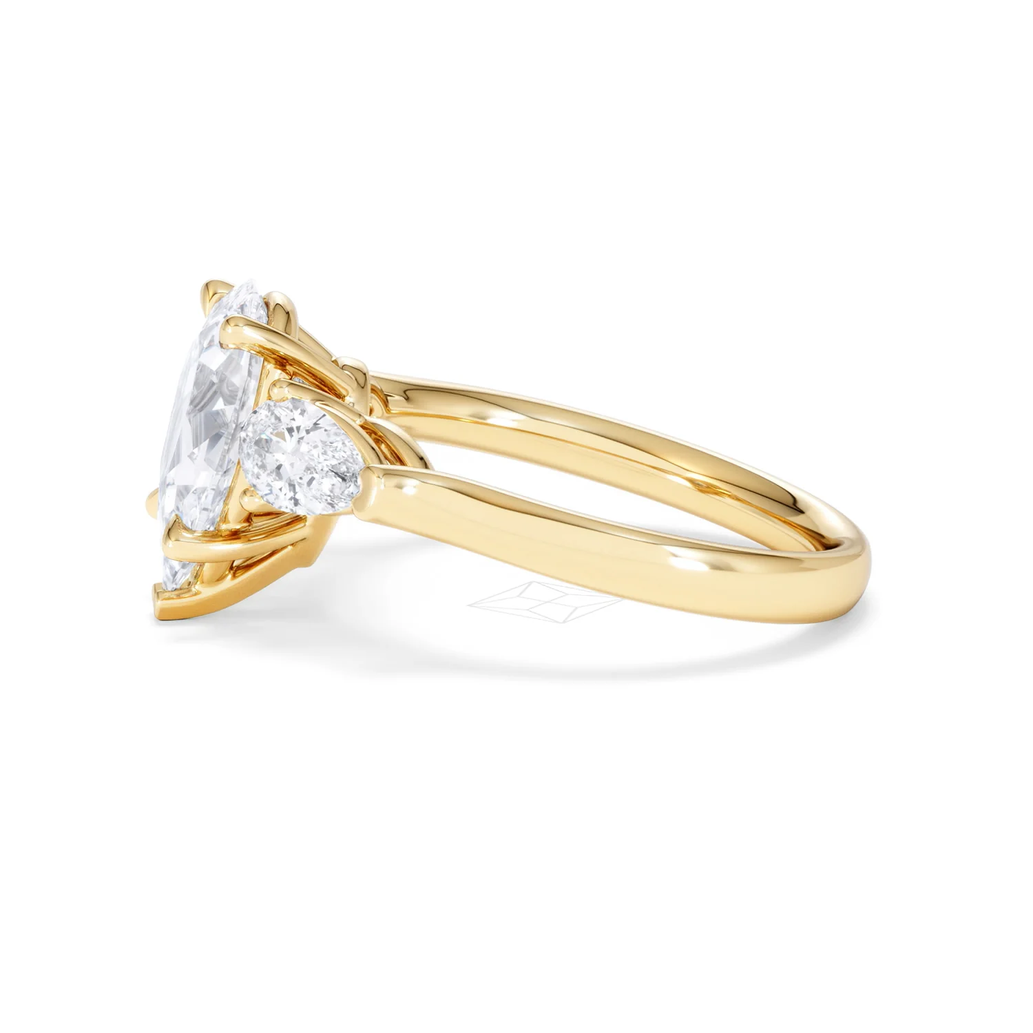 Adore 2.60ct Pear Cut Lab Diamond 3 Stone Engagement Ring in 18K Yellow Gold - Image 69