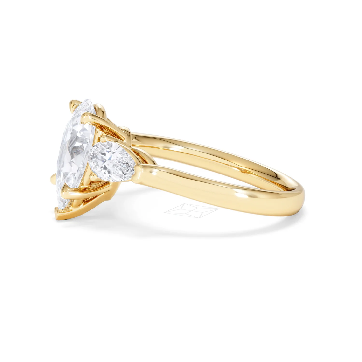 Adore 2.60ct Pear Cut Lab Diamond 3 Stone Engagement Ring in 18K Yellow Gold - Image 70