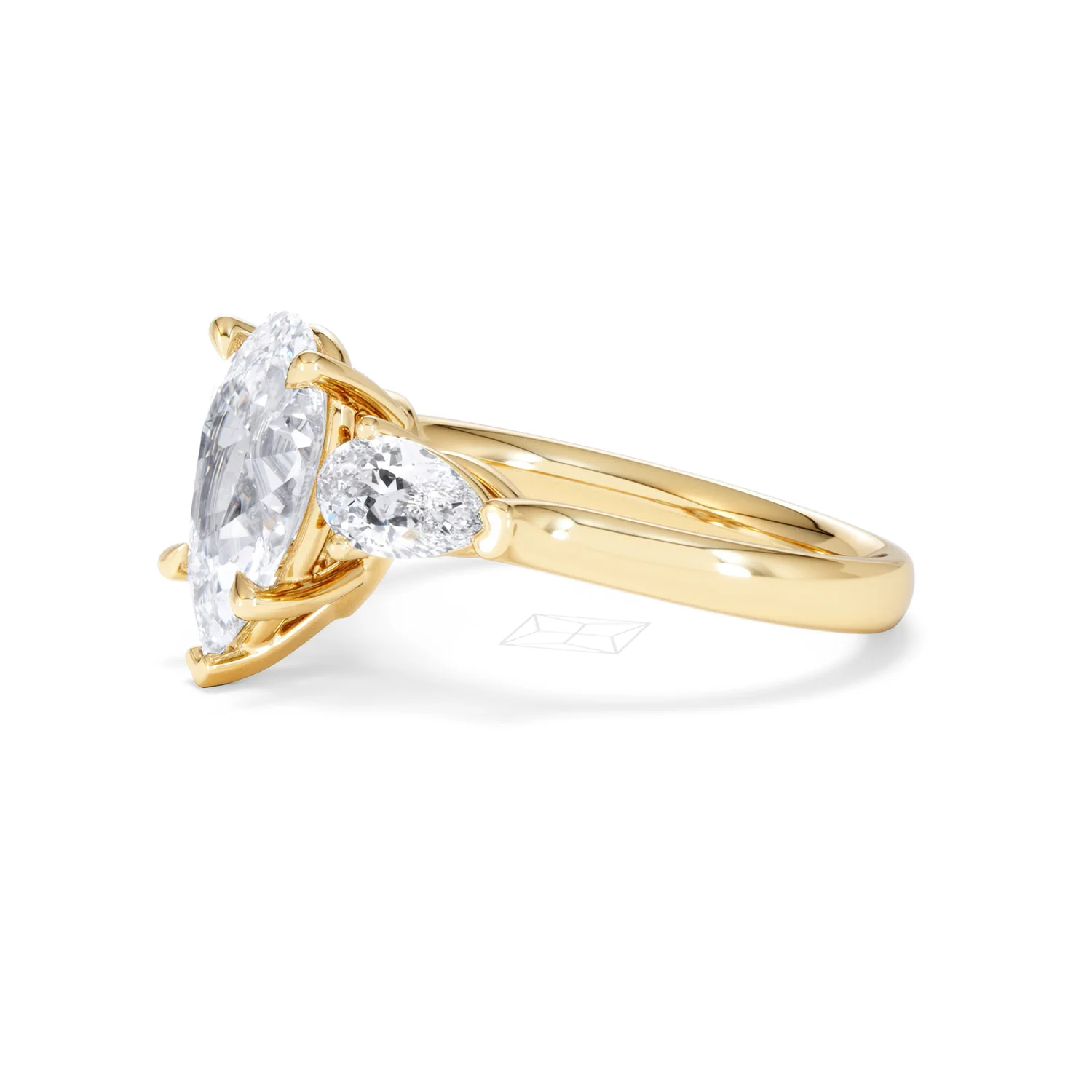 Adore 2.60ct Pear Cut Lab Diamond 3 Stone Engagement Ring in 18K Yellow Gold - Image 73