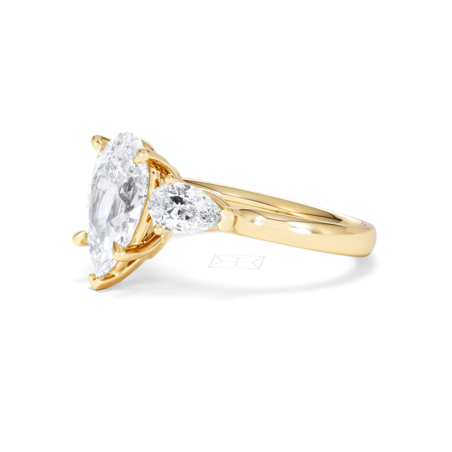 Adore 2.60ct Pear Cut Lab Diamond 3 Stone Engagement Ring in 18K Yellow Gold - Image 75