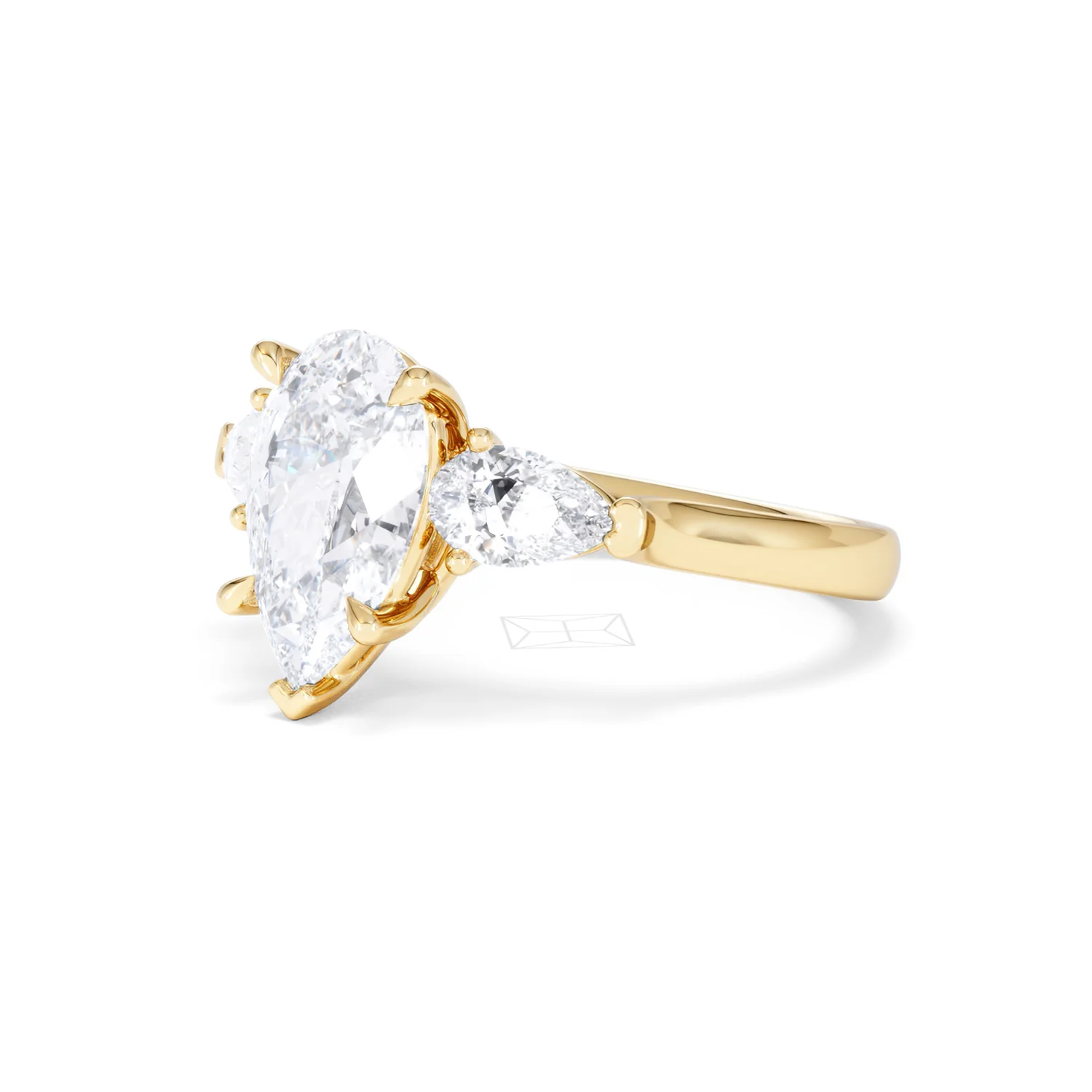 Adore 2.60ct Pear Cut Lab Diamond 3 Stone Engagement Ring in 18K Yellow Gold - Image 78