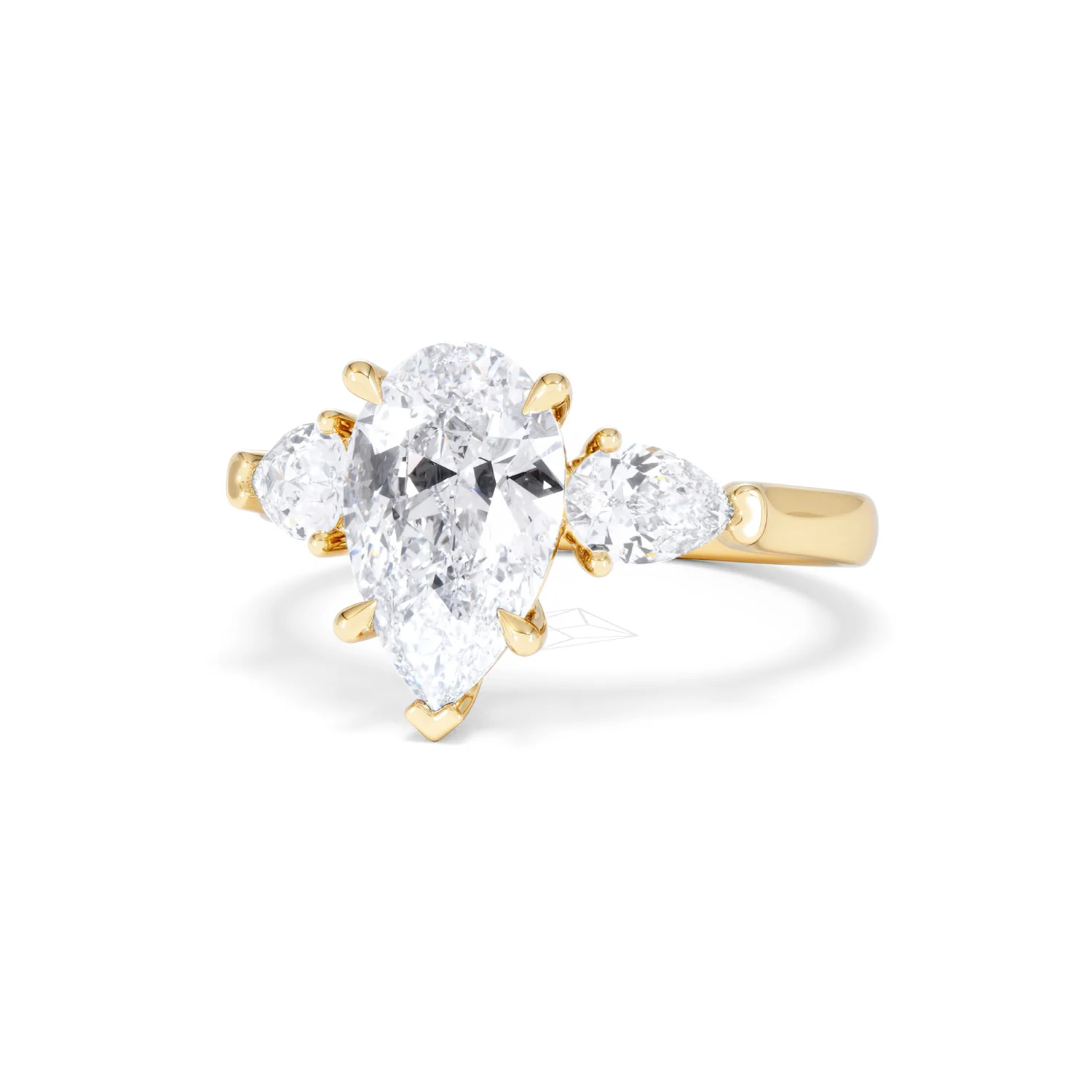 Adore 2.60ct Pear Cut Lab Diamond 3 Stone Engagement Ring in 18K Yellow Gold - Image 83
