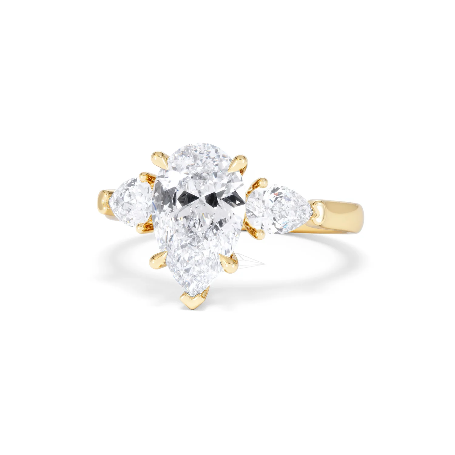 Adore 2.60ct Pear Cut Lab Diamond 3 Stone Engagement Ring in 18K Yellow Gold - Image 84