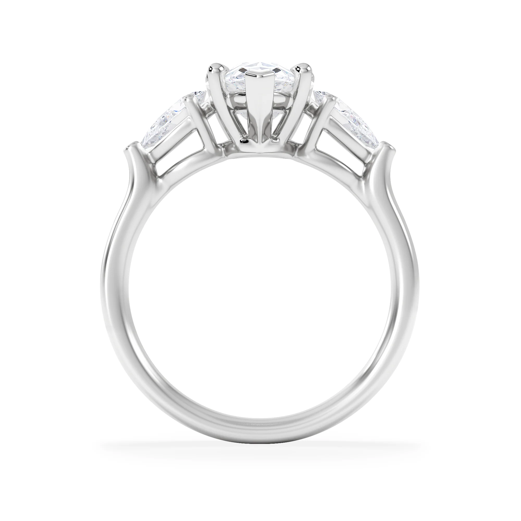 Adore 2.60ct Pear Cut Lab Diamond 3 Stone Engagement Ring in Platinum - Image 3