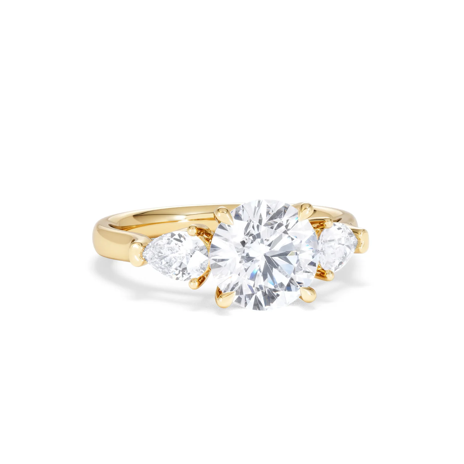 Adore 2.60ct Round Cut Lab Diamond 3 Stone Engagement Ring in 18K Yellow Gold - Image 10