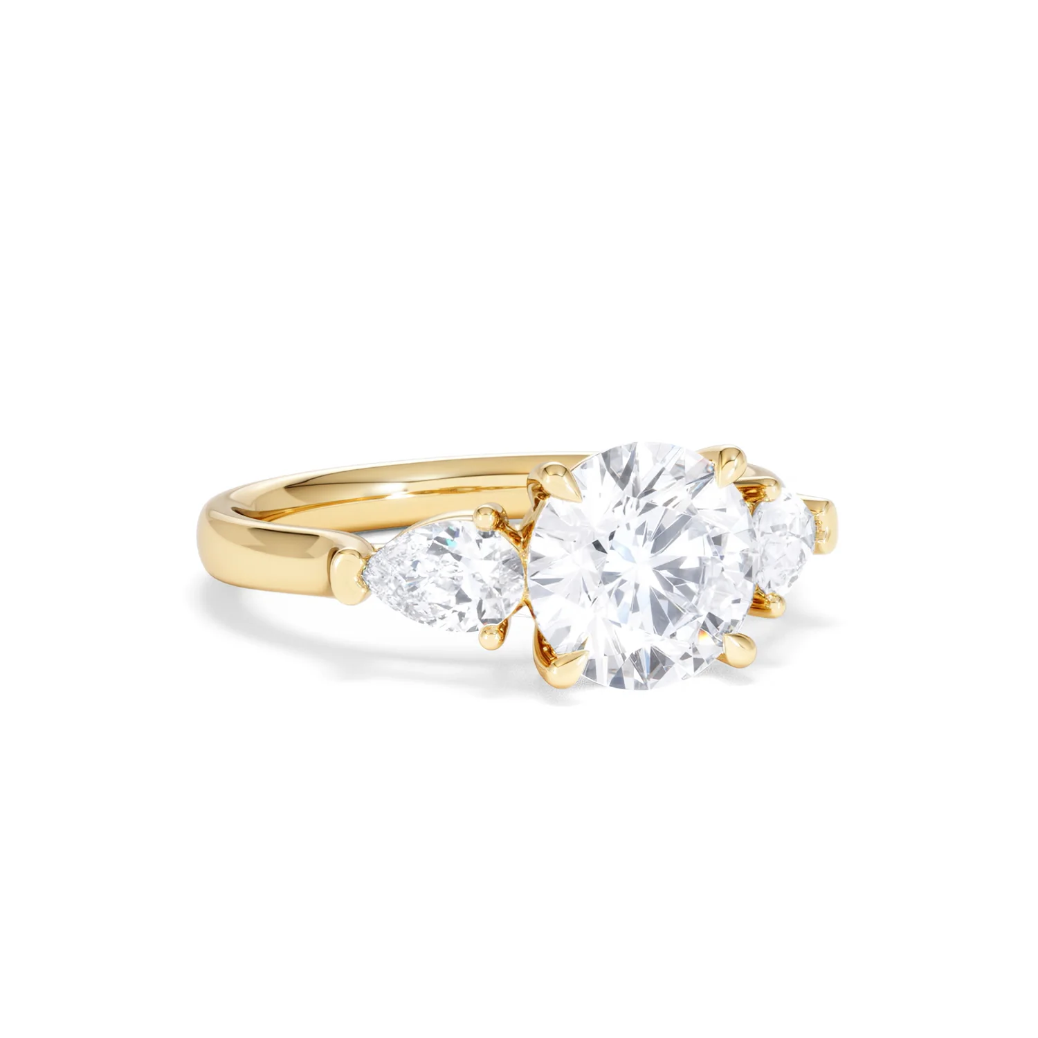 Adore 2.60ct Round Cut Lab Diamond 3 Stone Engagement Ring in 18K Yellow Gold - Image 12