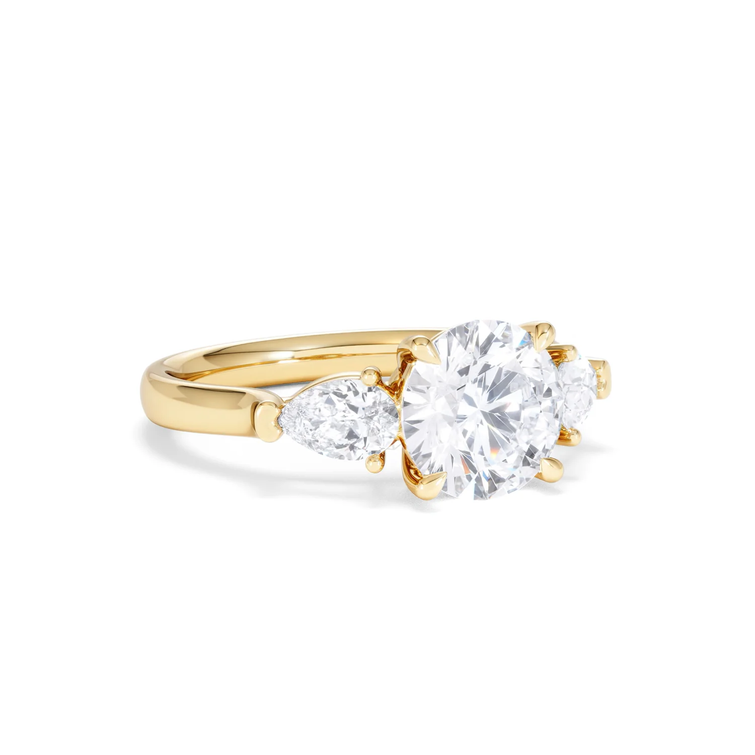 Adore 2.60ct Round Cut Lab Diamond 3 Stone Engagement Ring in 18K Yellow Gold - Image 13
