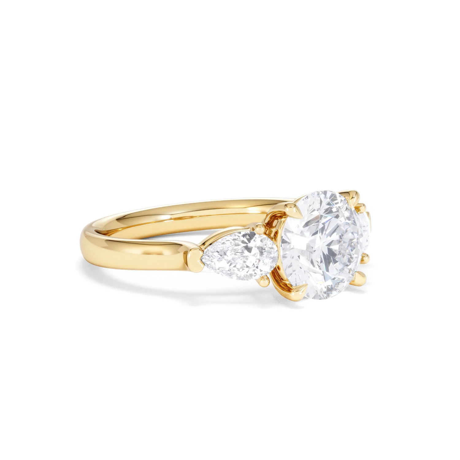 Adore 2.60ct Round Cut Lab Diamond 3 Stone Engagement Ring in 18K Yellow Gold - Image 16