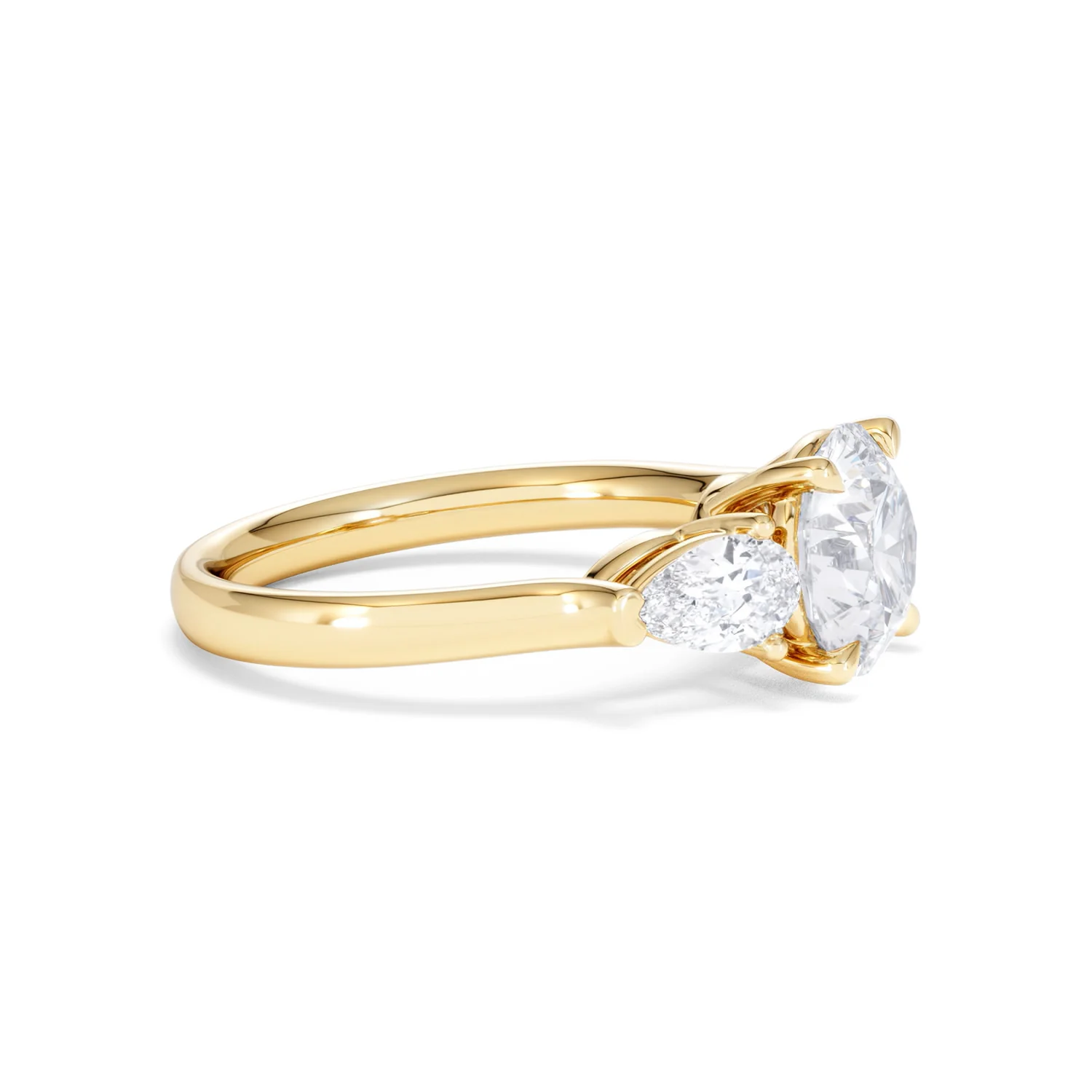 Adore 2.60ct Round Cut Lab Diamond 3 Stone Engagement Ring in 18K Yellow Gold - Image 22