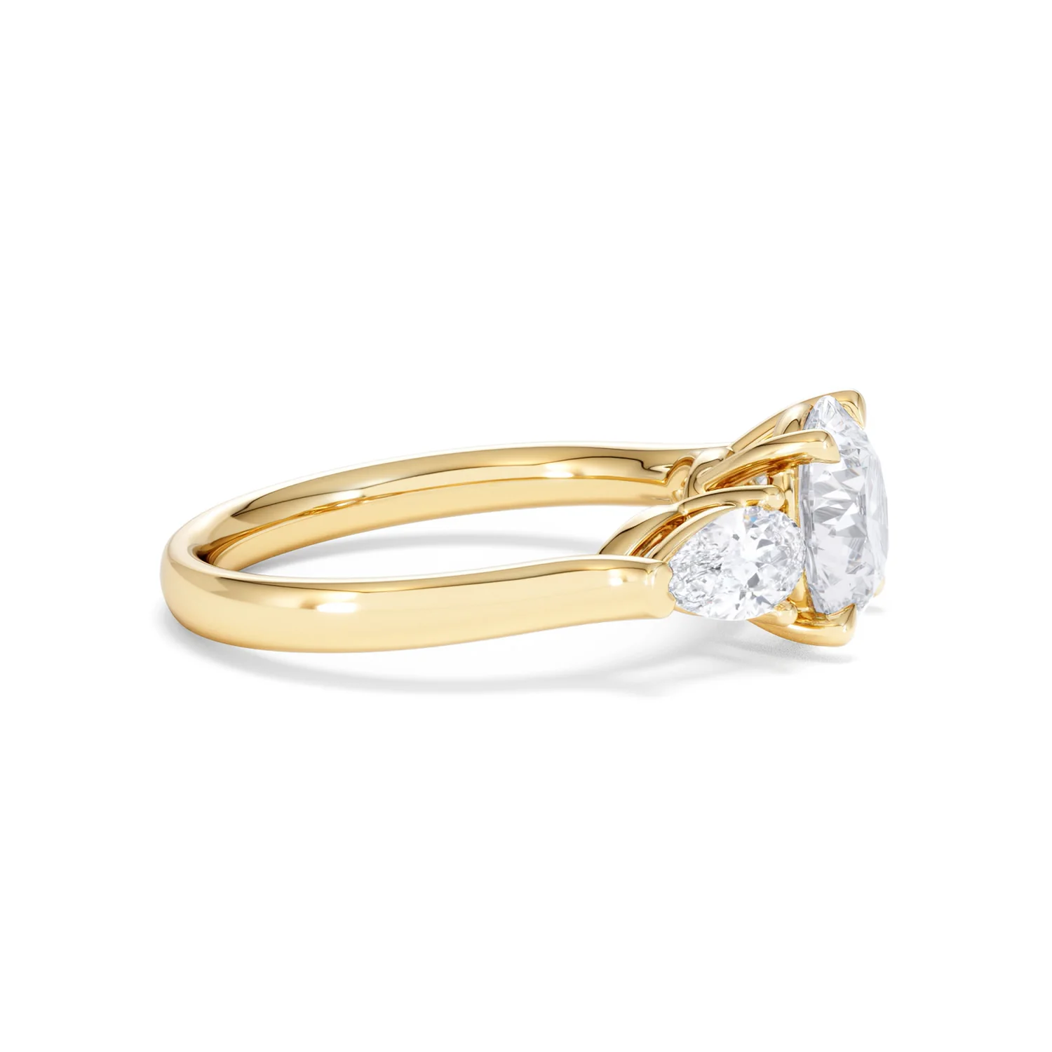 Adore 2.60ct Round Cut Lab Diamond 3 Stone Engagement Ring in 18K Yellow Gold - Image 24