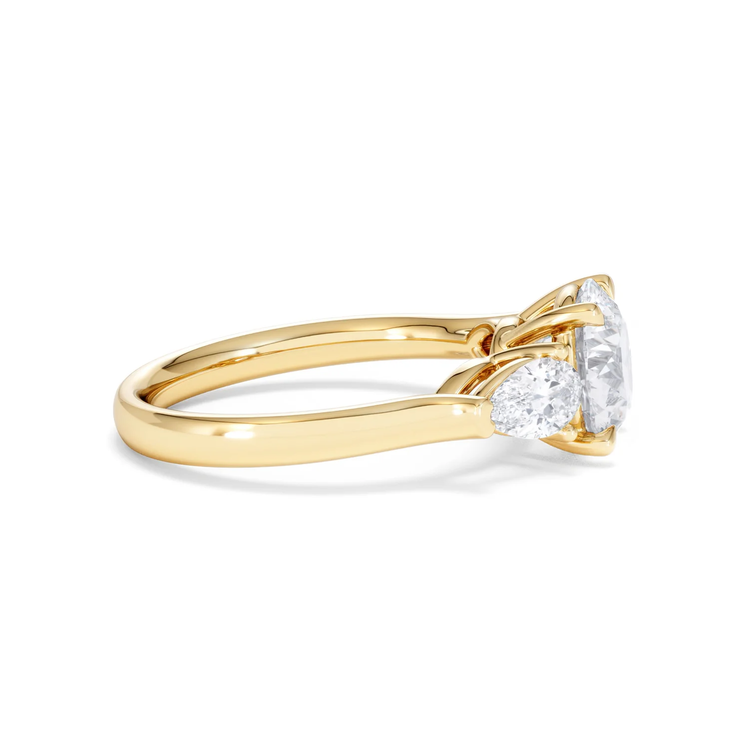 Adore 2.60ct Round Cut Lab Diamond 3 Stone Engagement Ring in 18K Yellow Gold - Image 25