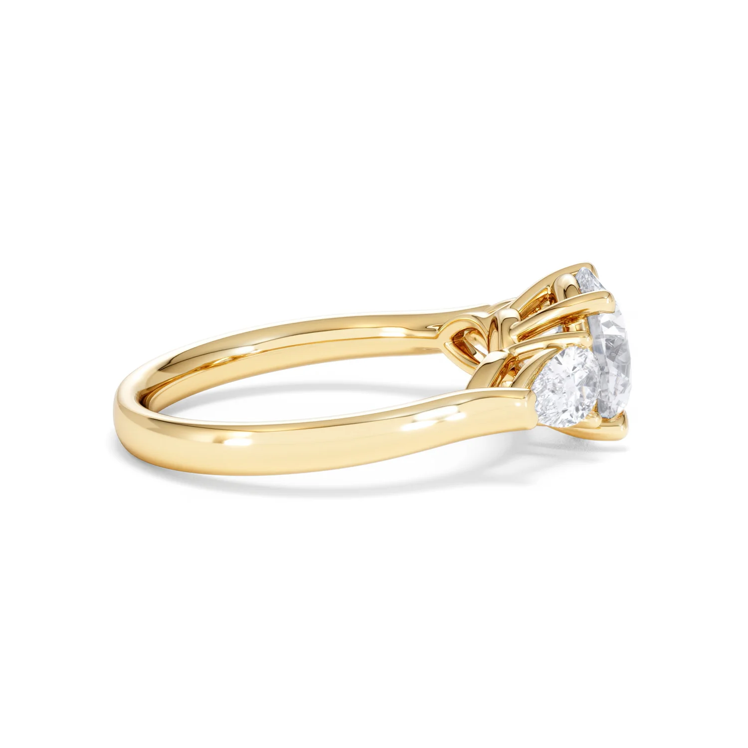 Adore 2.60ct Round Cut Lab Diamond 3 Stone Engagement Ring in 18K Yellow Gold - Image 28