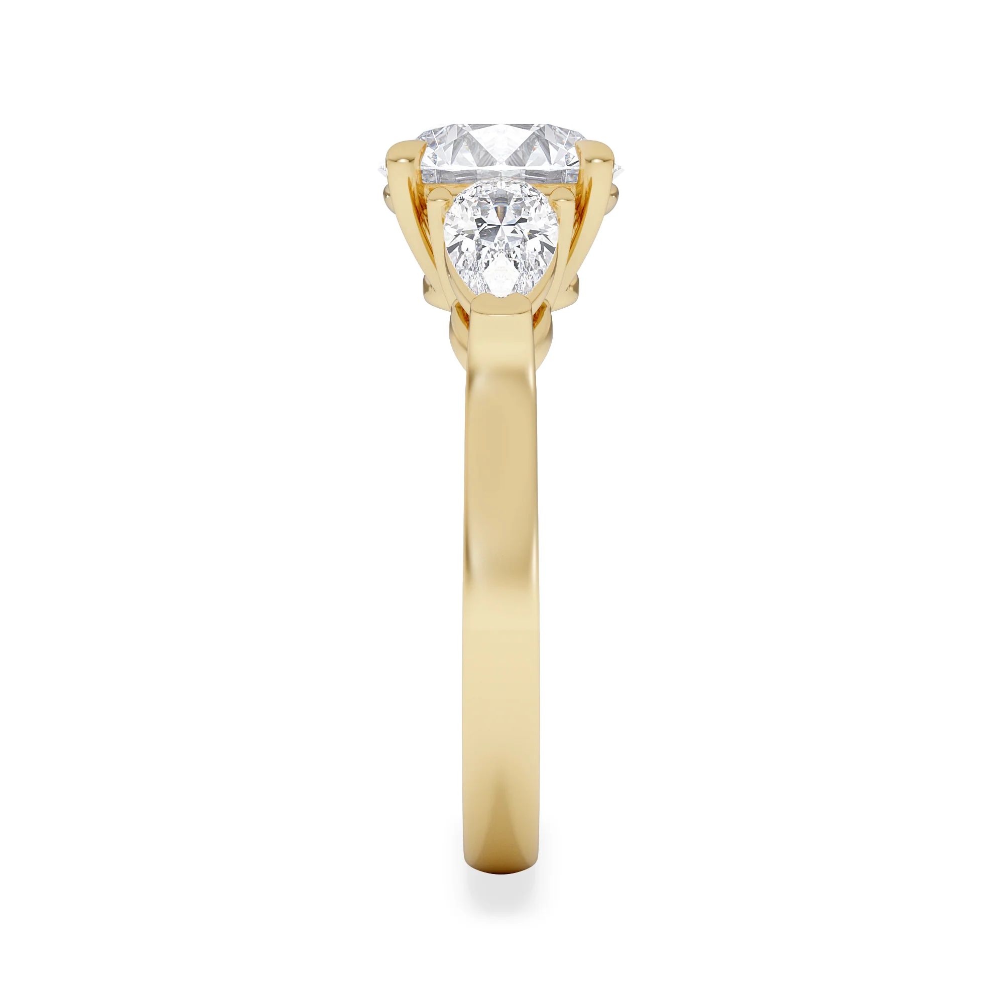 Adore 2.60ct Round Cut Lab Diamond 3 Stone Engagement Ring in 18K Yellow Gold - Image 5