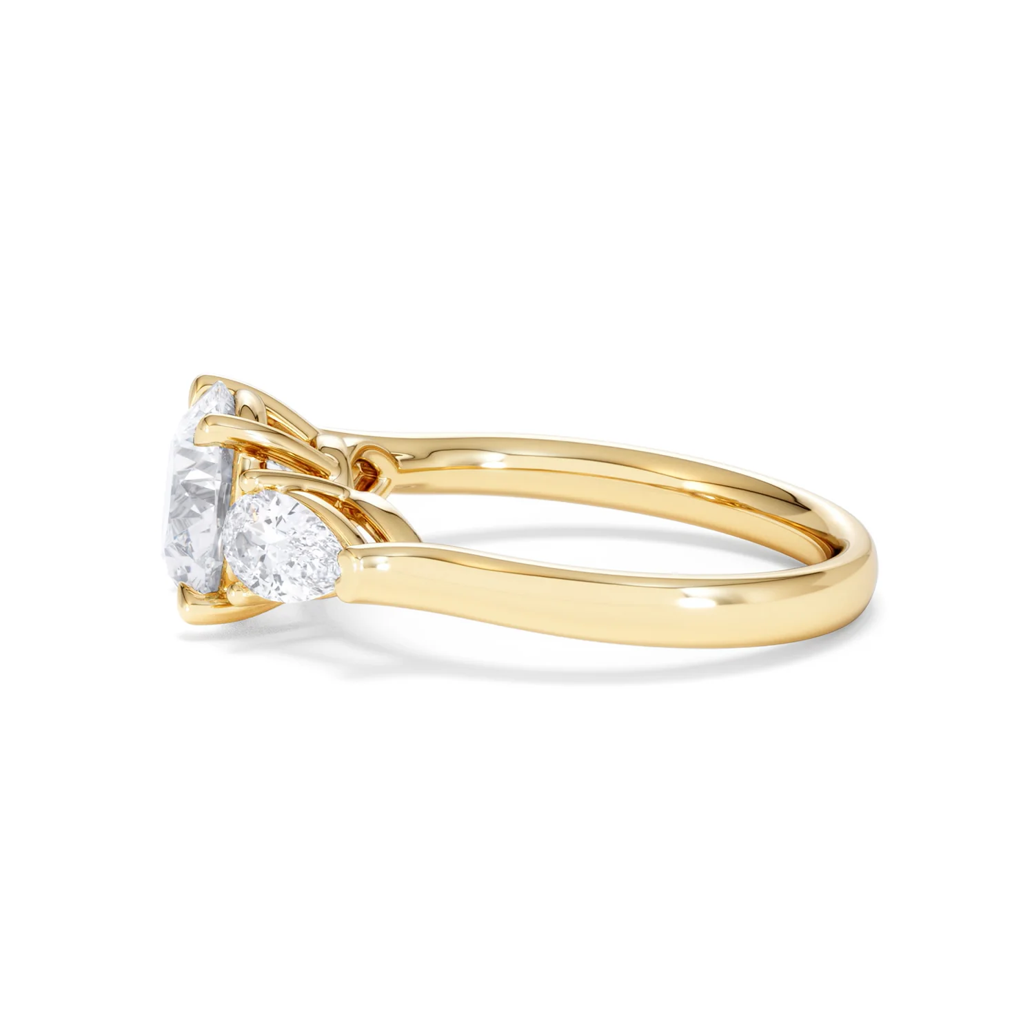 Adore 2.60ct Round Cut Lab Diamond 3 Stone Engagement Ring in 18K Yellow Gold - Image 68