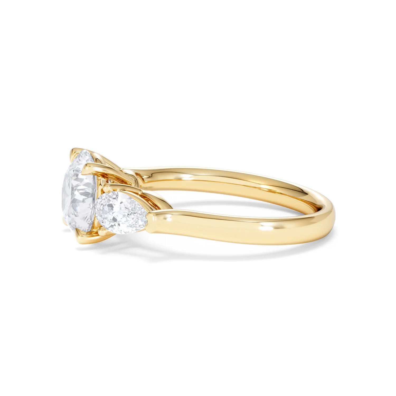 Adore 2.60ct Round Cut Lab Diamond 3 Stone Engagement Ring in 18K Yellow Gold - Image 70