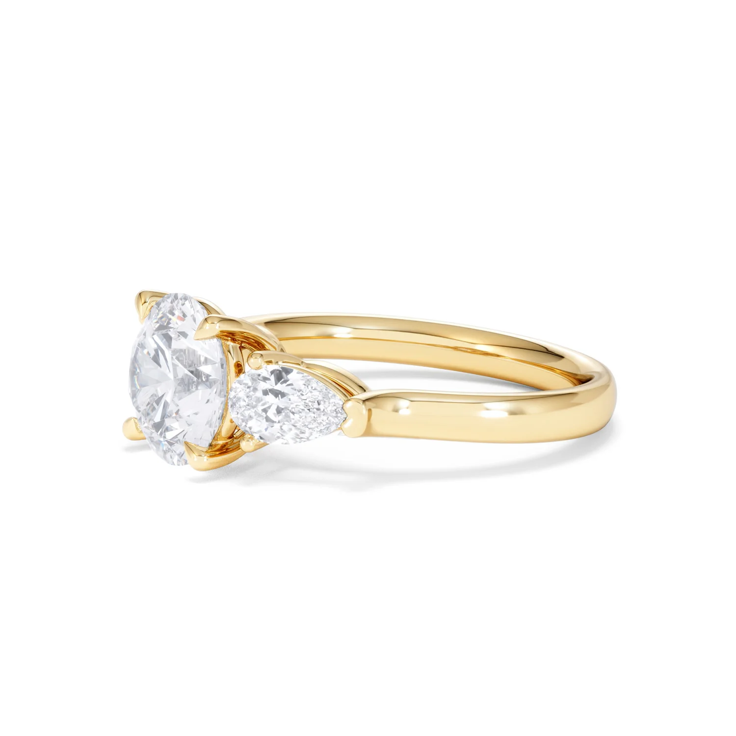 Adore 2.60ct Round Cut Lab Diamond 3 Stone Engagement Ring in 18K Yellow Gold - Image 74