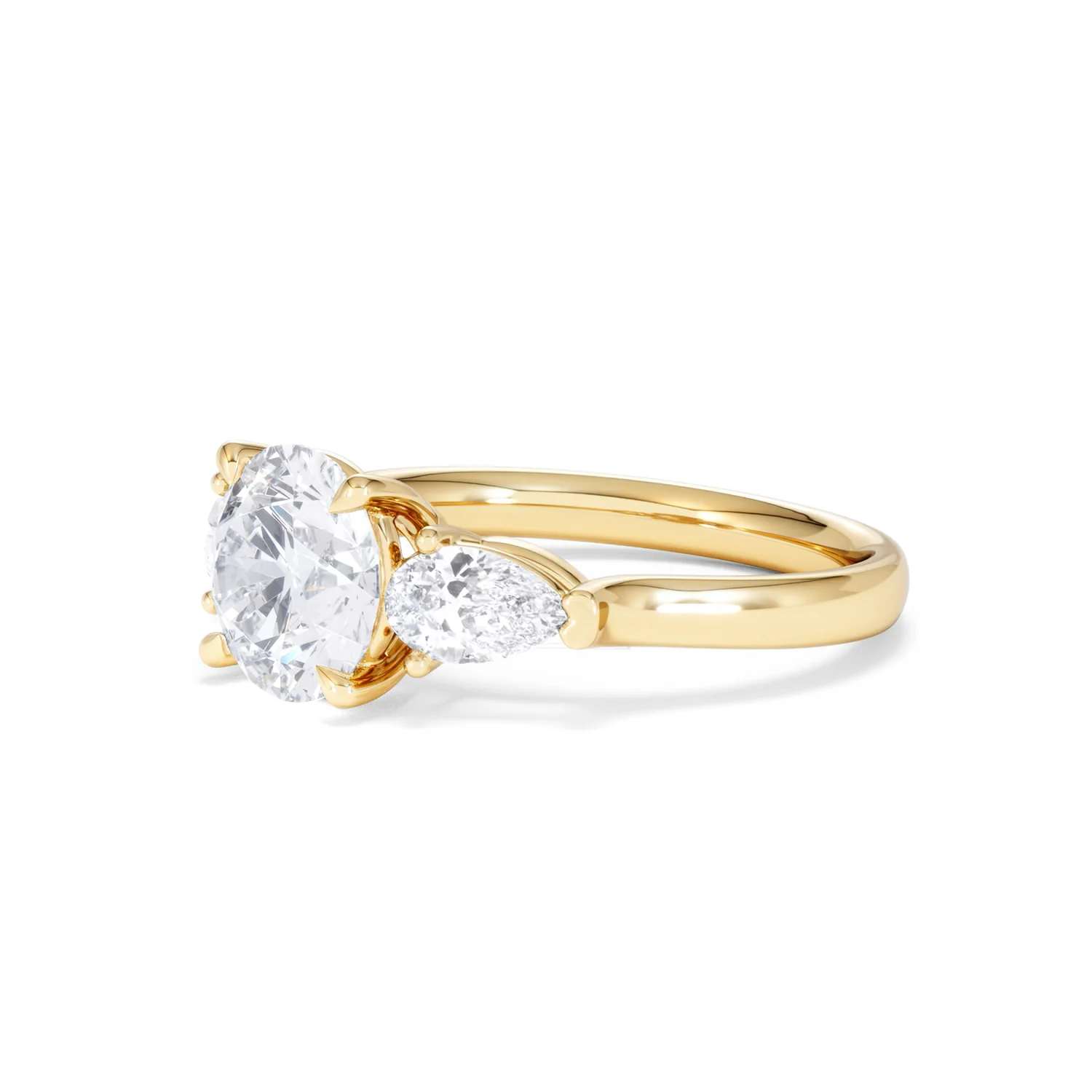 Adore 2.60ct Round Cut Lab Diamond 3 Stone Engagement Ring in 18K Yellow Gold - Image 76