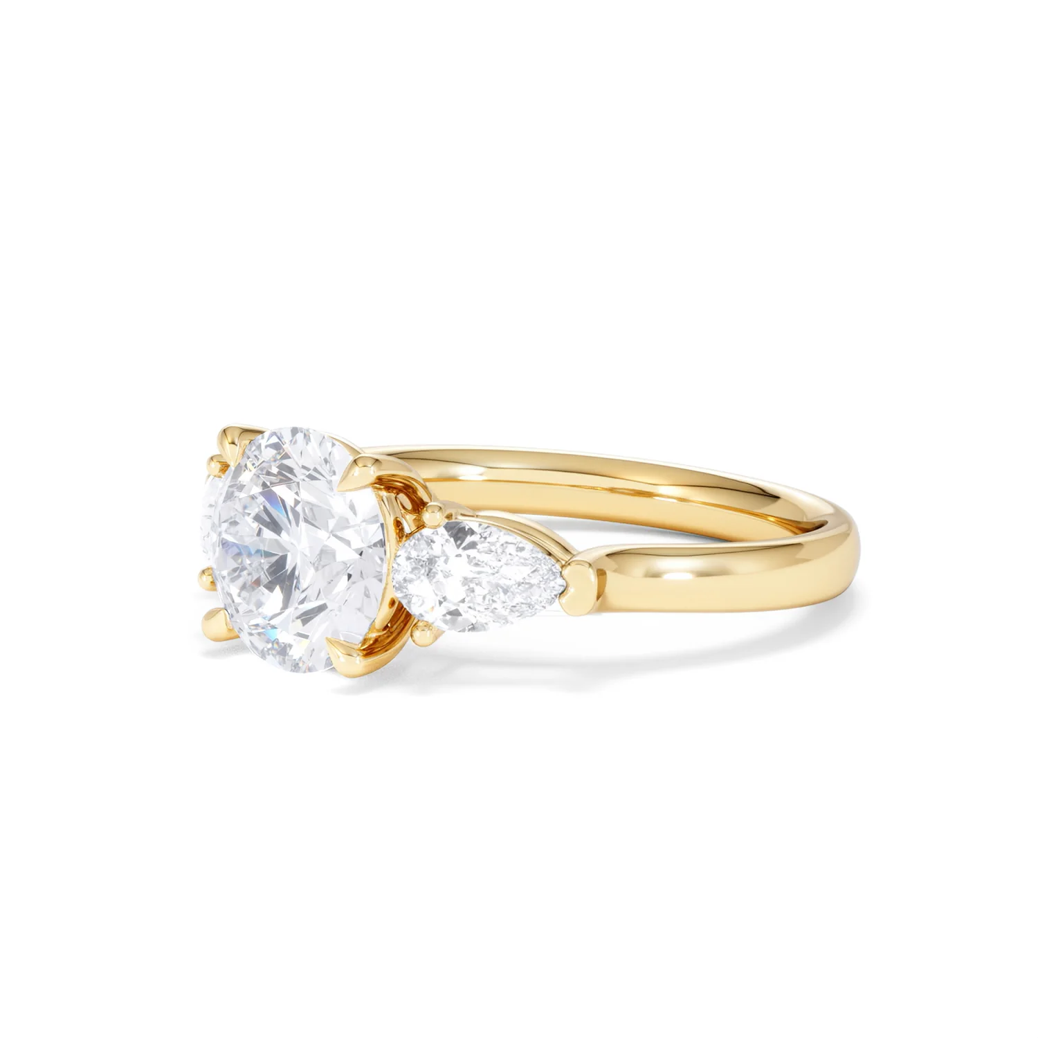 Adore 2.60ct Round Cut Lab Diamond 3 Stone Engagement Ring in 18K Yellow Gold - Image 77