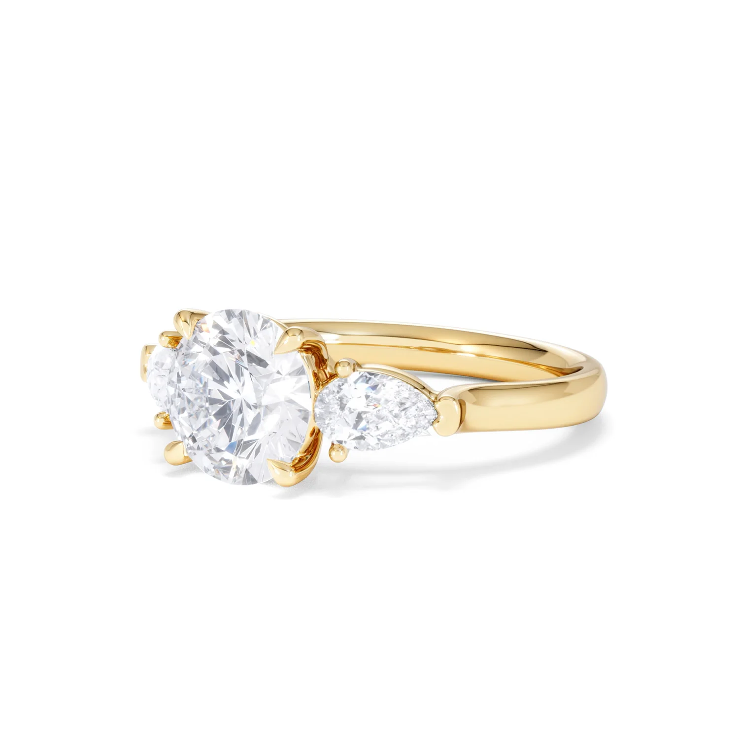 Adore 2.60ct Round Cut Lab Diamond 3 Stone Engagement Ring in 18K Yellow Gold - Image 79