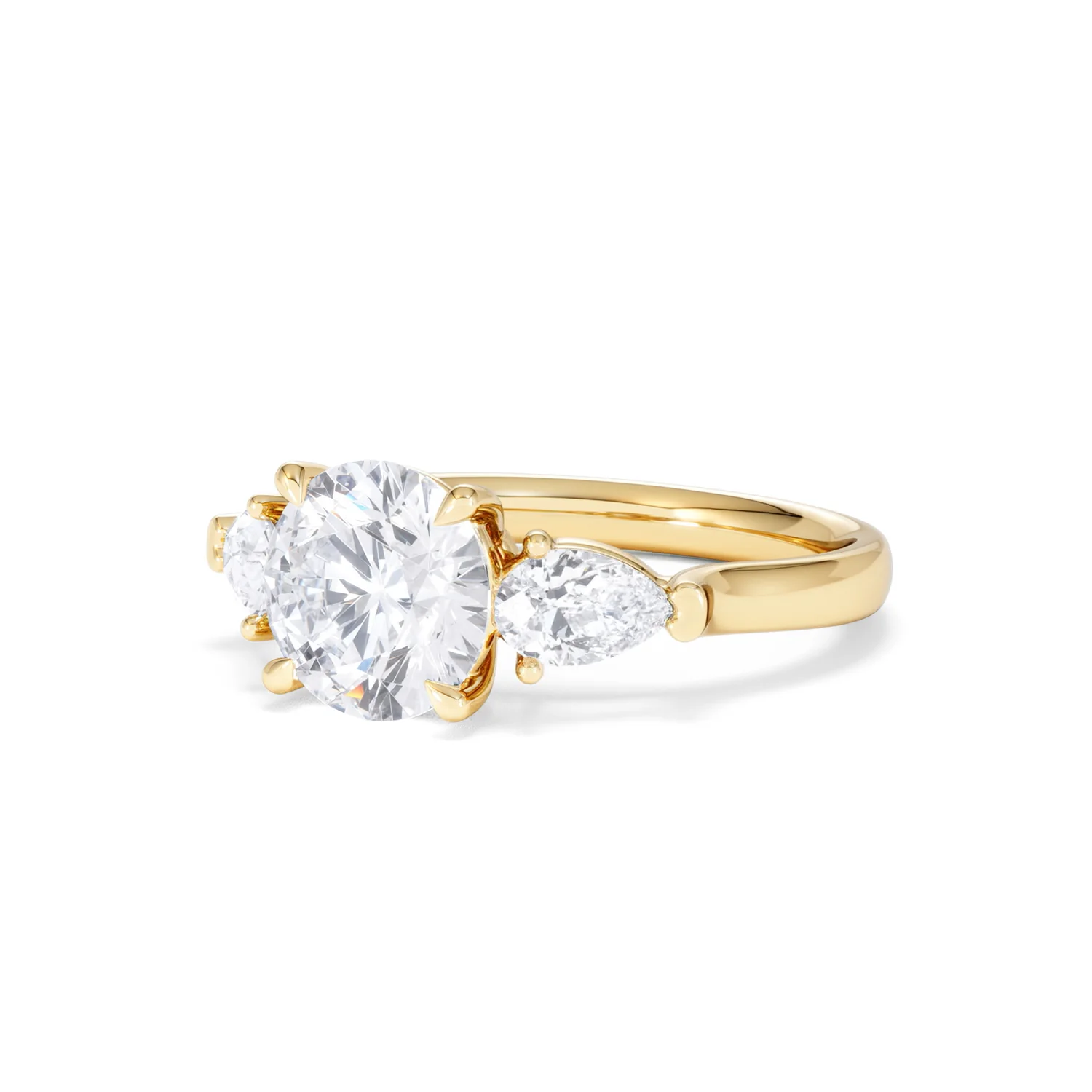 Adore 2.60ct Round Cut Lab Diamond 3 Stone Engagement Ring in 18K Yellow Gold - Image 80