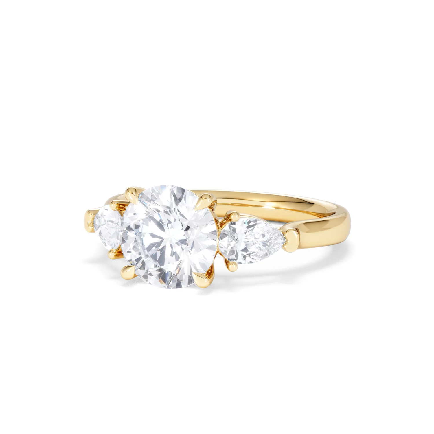 Adore 2.60ct Round Cut Lab Diamond 3 Stone Engagement Ring in 18K Yellow Gold - Image 82