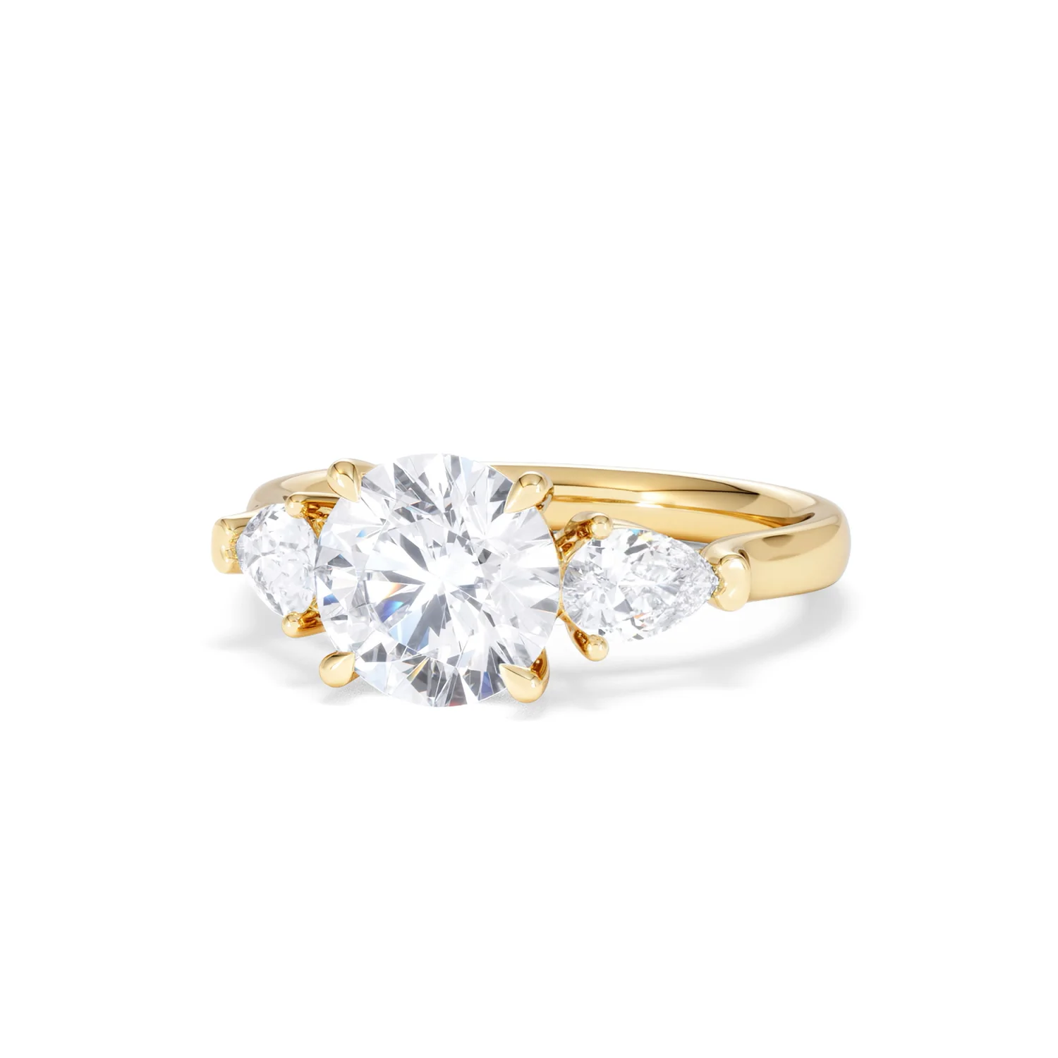Adore 2.60ct Round Cut Lab Diamond 3 Stone Engagement Ring in 18K Yellow Gold - Image 83