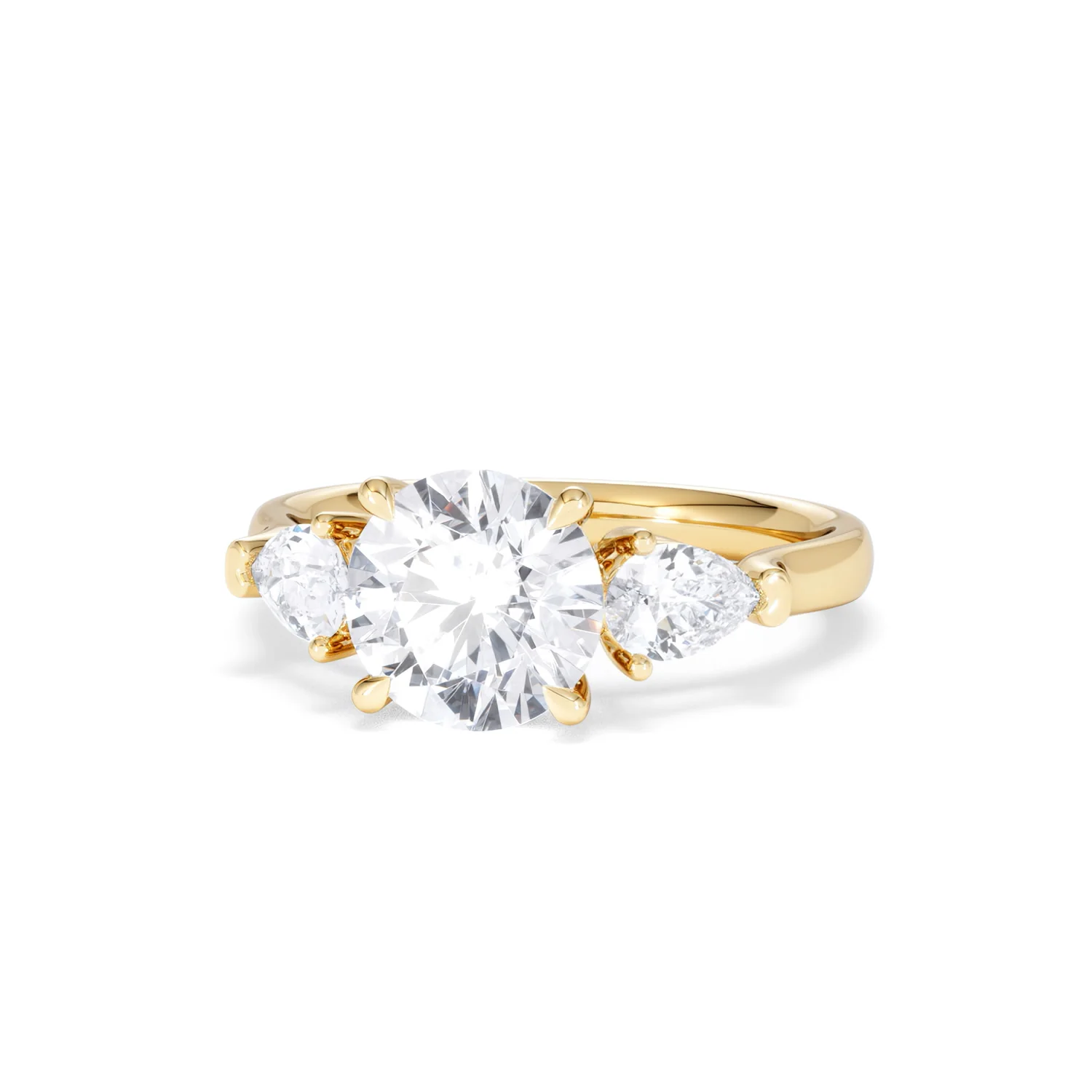 Adore 2.60ct Round Cut Lab Diamond 3 Stone Engagement Ring in 18K Yellow Gold - Image 84