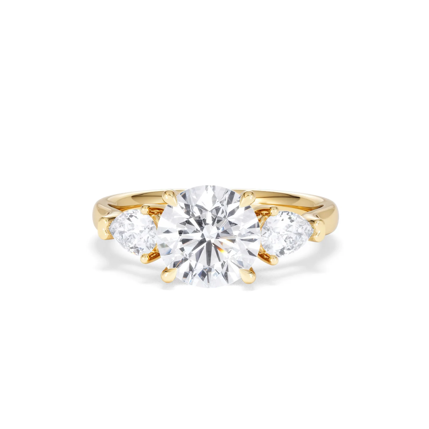Adore 2.60ct Round Cut Lab Diamond 3 Stone Engagement Ring in 18K Yellow Gold - Image 86
