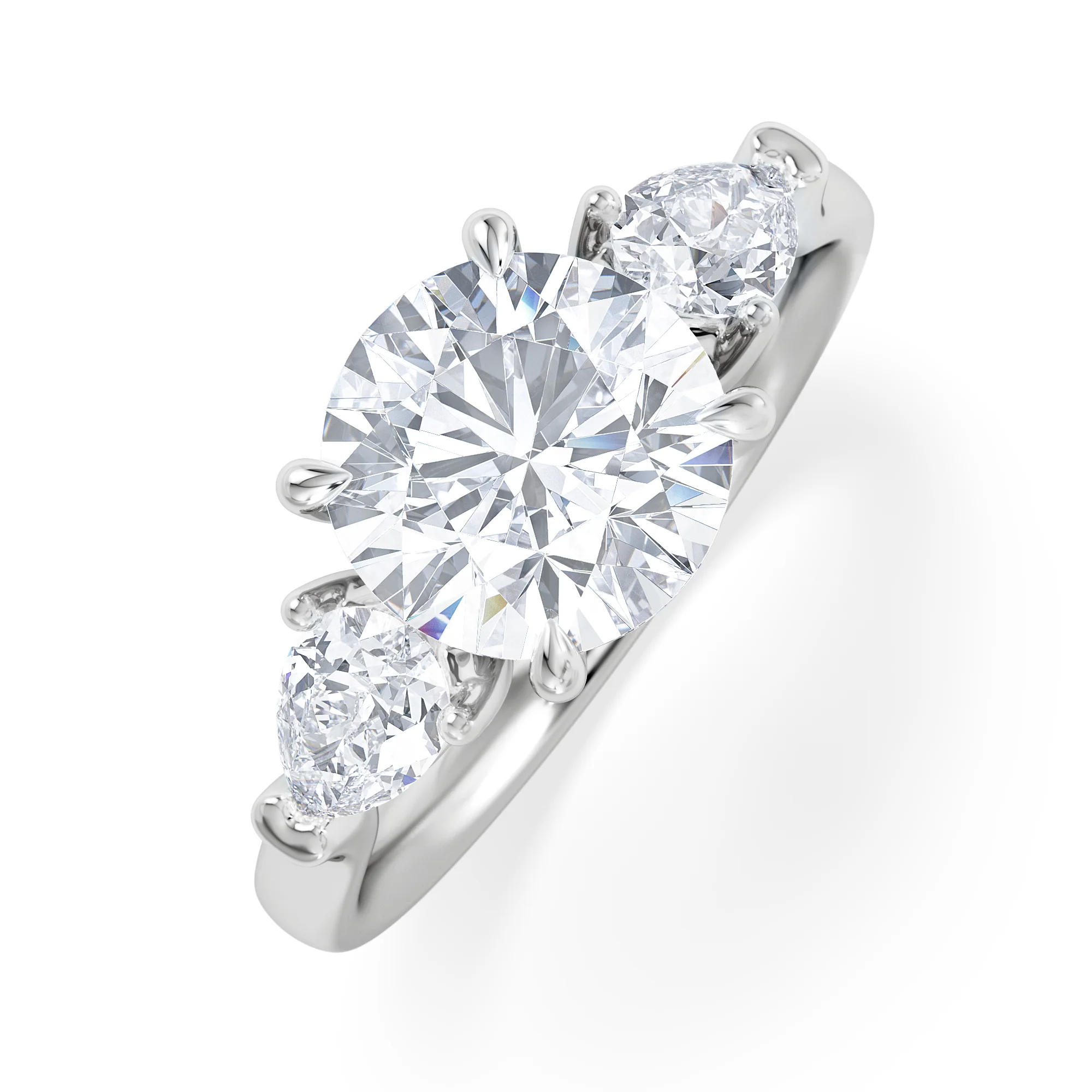 Adore 2.60ct Round Cut Lab Diamond 3 Stone Engagement Ring in Platinum