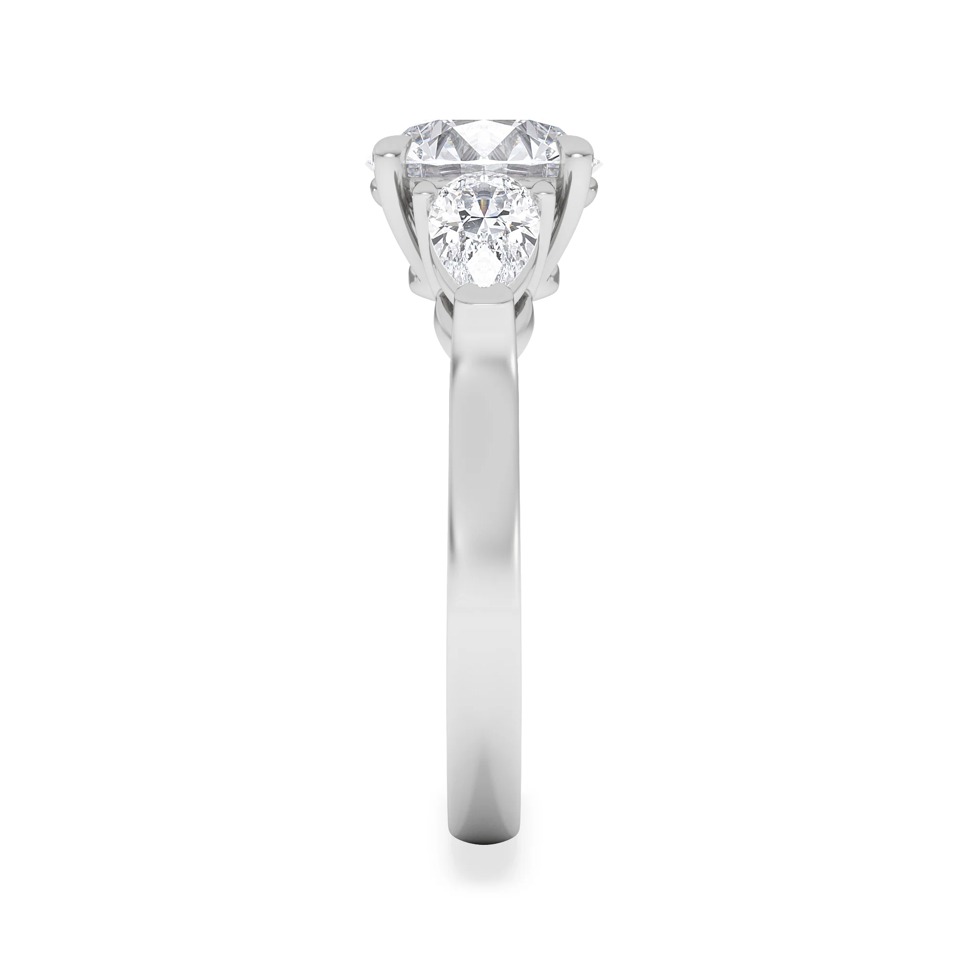 Adore 2.60ct Round Cut Lab Diamond 3 Stone Engagement Ring in Platinum - Image 5