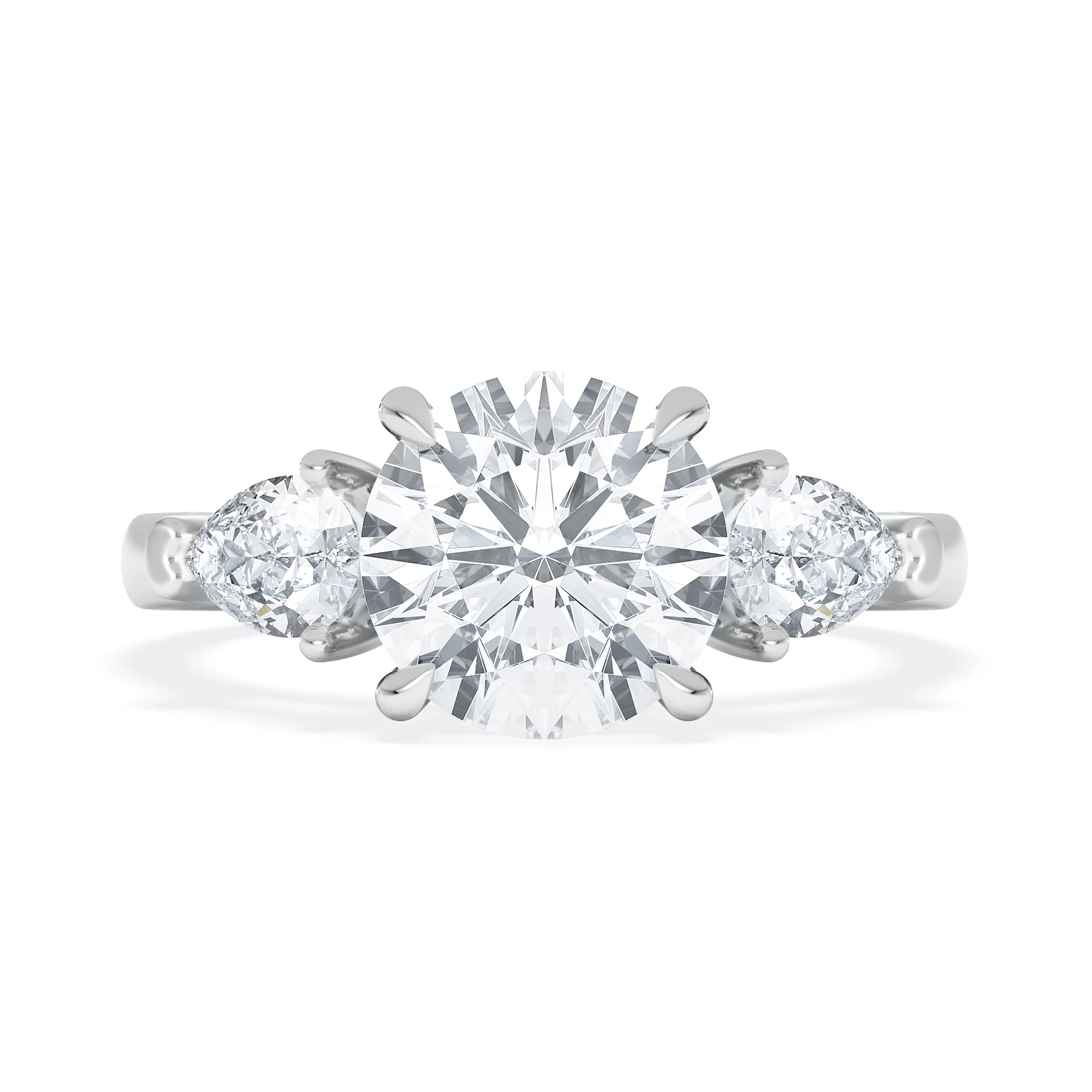 Adore 2.60ct Round Cut Lab Diamond 3 Stone Engagement Ring in Platinum - Image 6