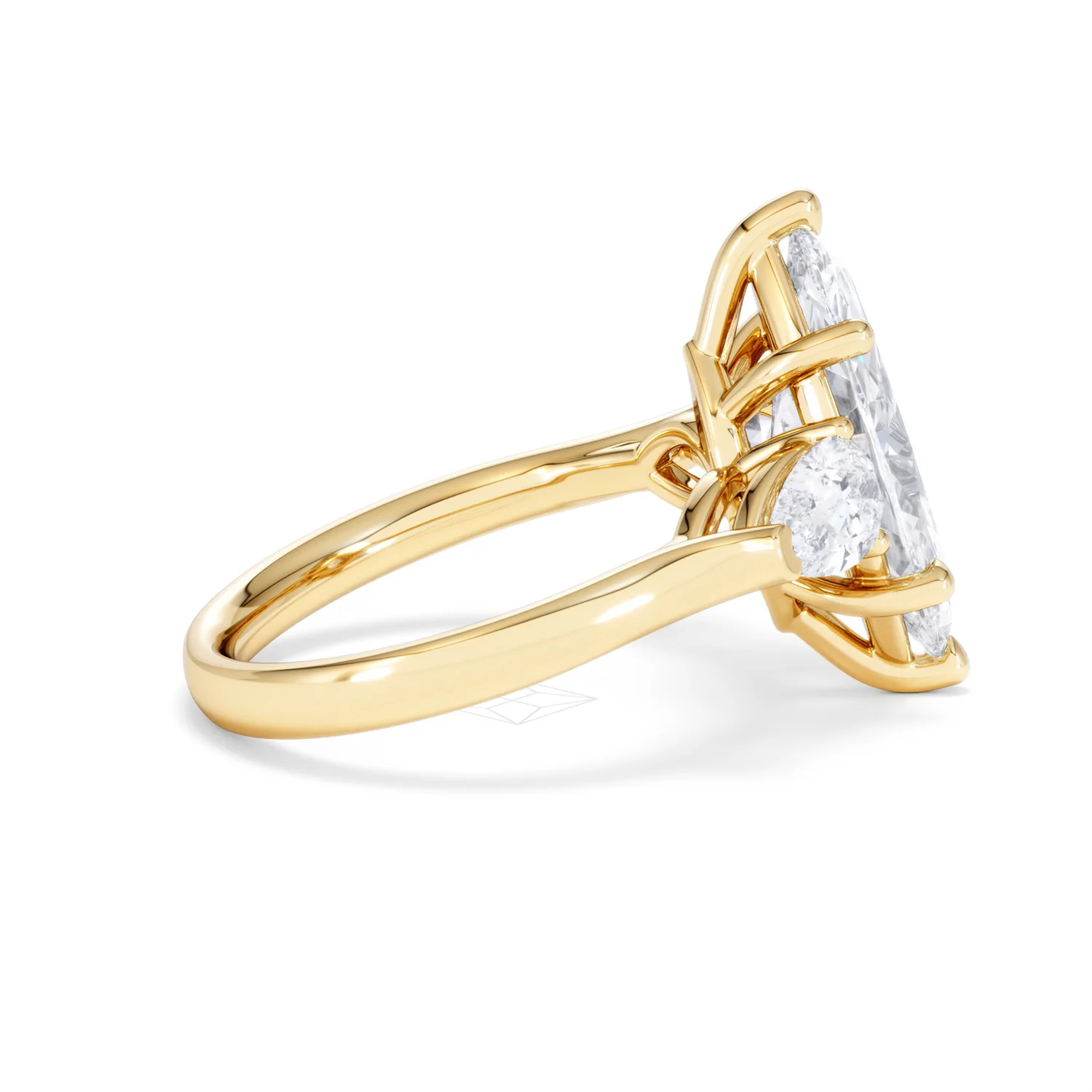 Adore 3.80ct Marquise Cut Lab Diamond 3 Stone Engagement Ring in 18K Yellow Gold - Image 28