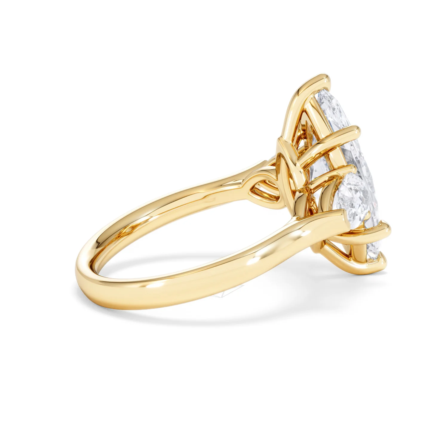 Adore 3.80ct Marquise Cut Lab Diamond 3 Stone Engagement Ring in 18K Yellow Gold - Image 31