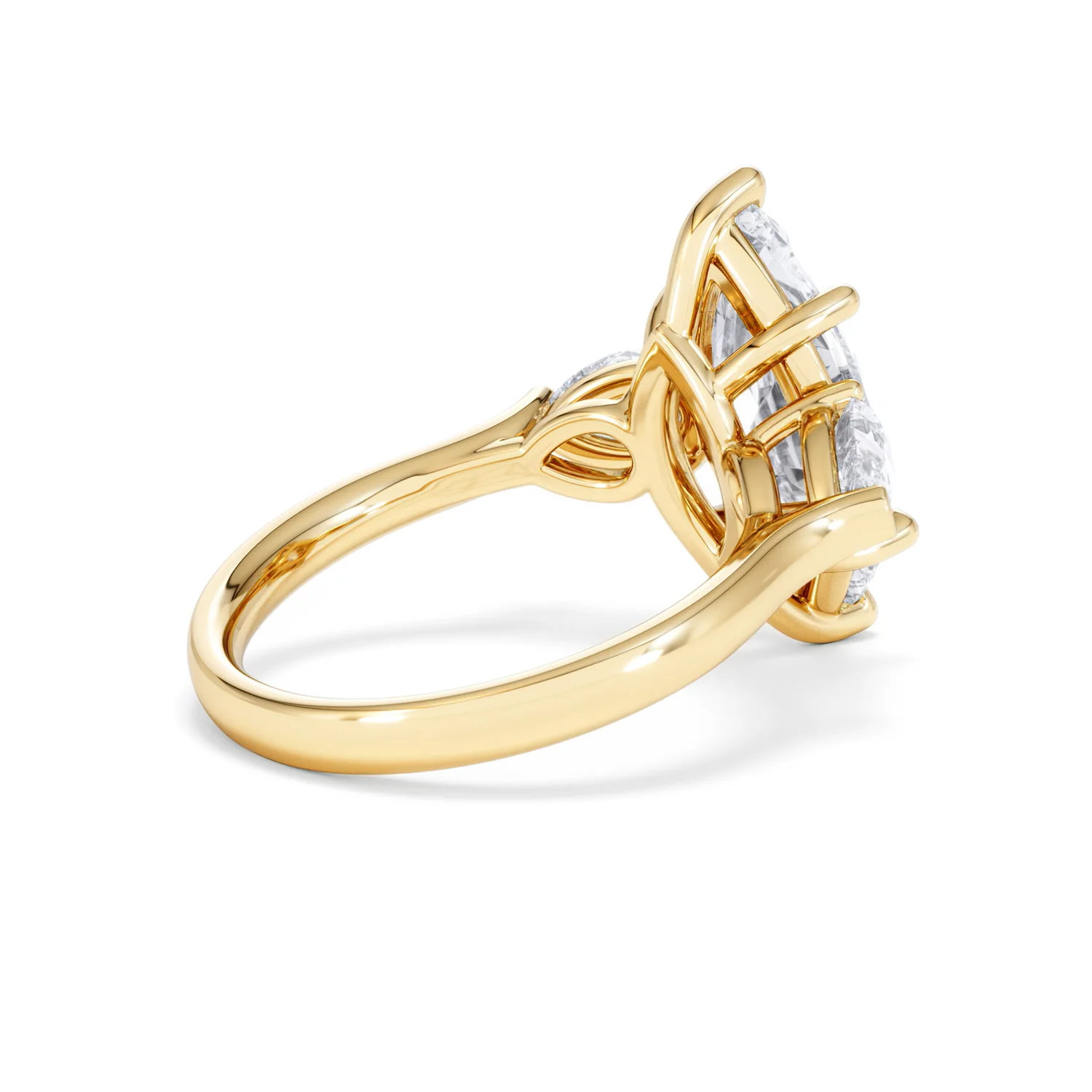 Adore 3.80ct Marquise Cut Lab Diamond 3 Stone Engagement Ring in 18K Yellow Gold - Image 35