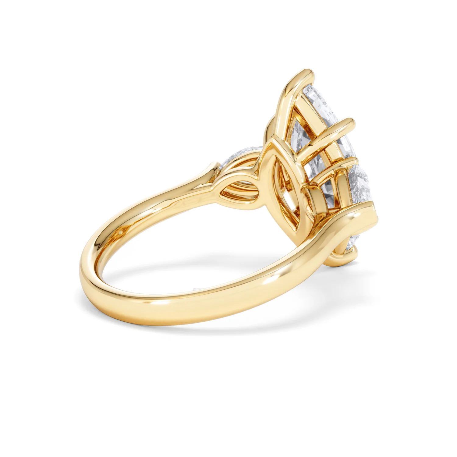 Adore 3.80ct Marquise Cut Lab Diamond 3 Stone Engagement Ring in 18K Yellow Gold - Image 36