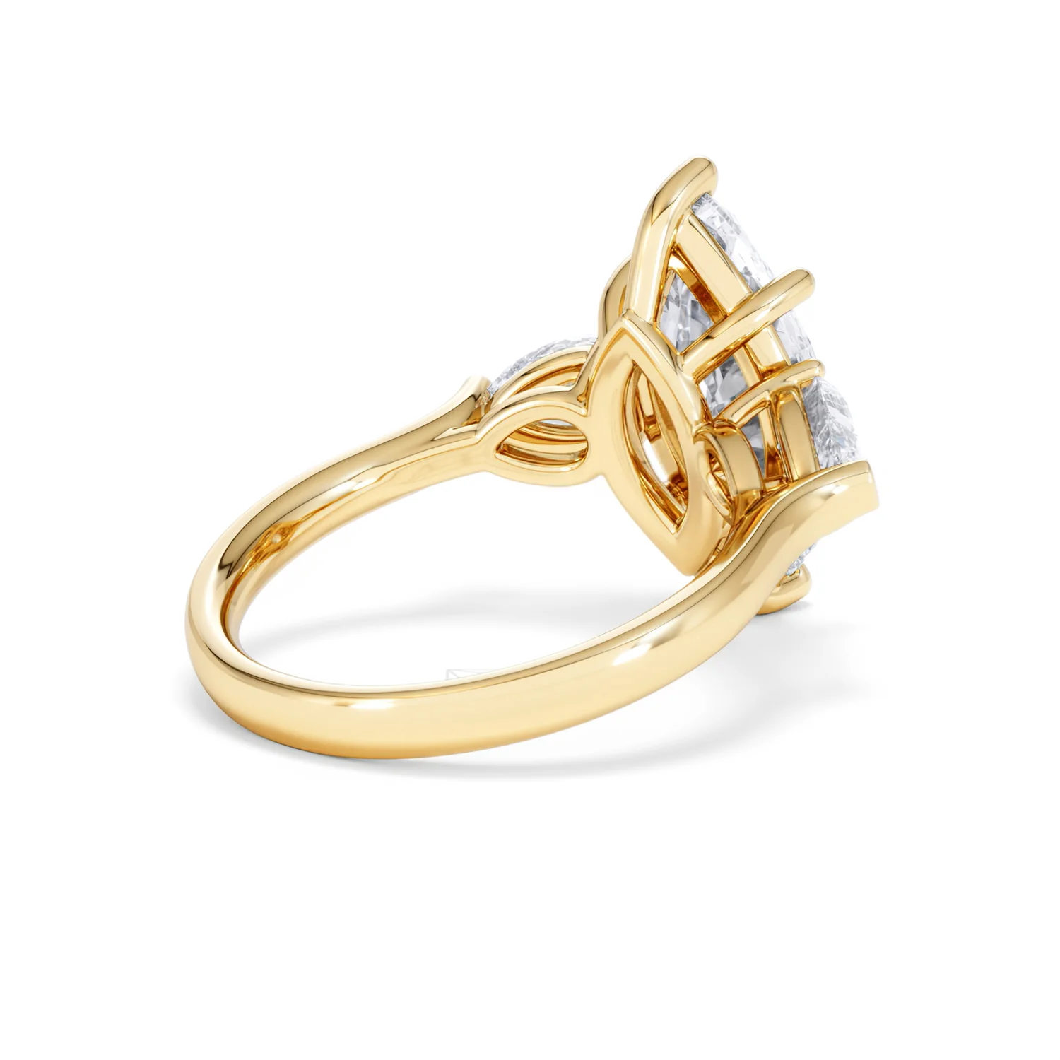 Adore 3.80ct Marquise Cut Lab Diamond 3 Stone Engagement Ring in 18K Yellow Gold - Image 37