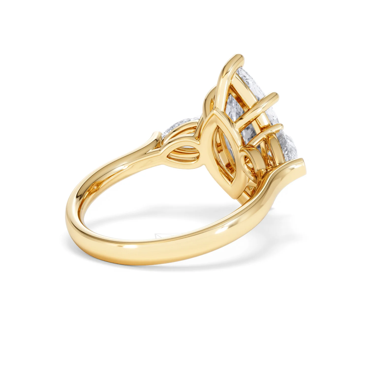 Adore 3.80ct Marquise Cut Lab Diamond 3 Stone Engagement Ring in 18K Yellow Gold - Image 38