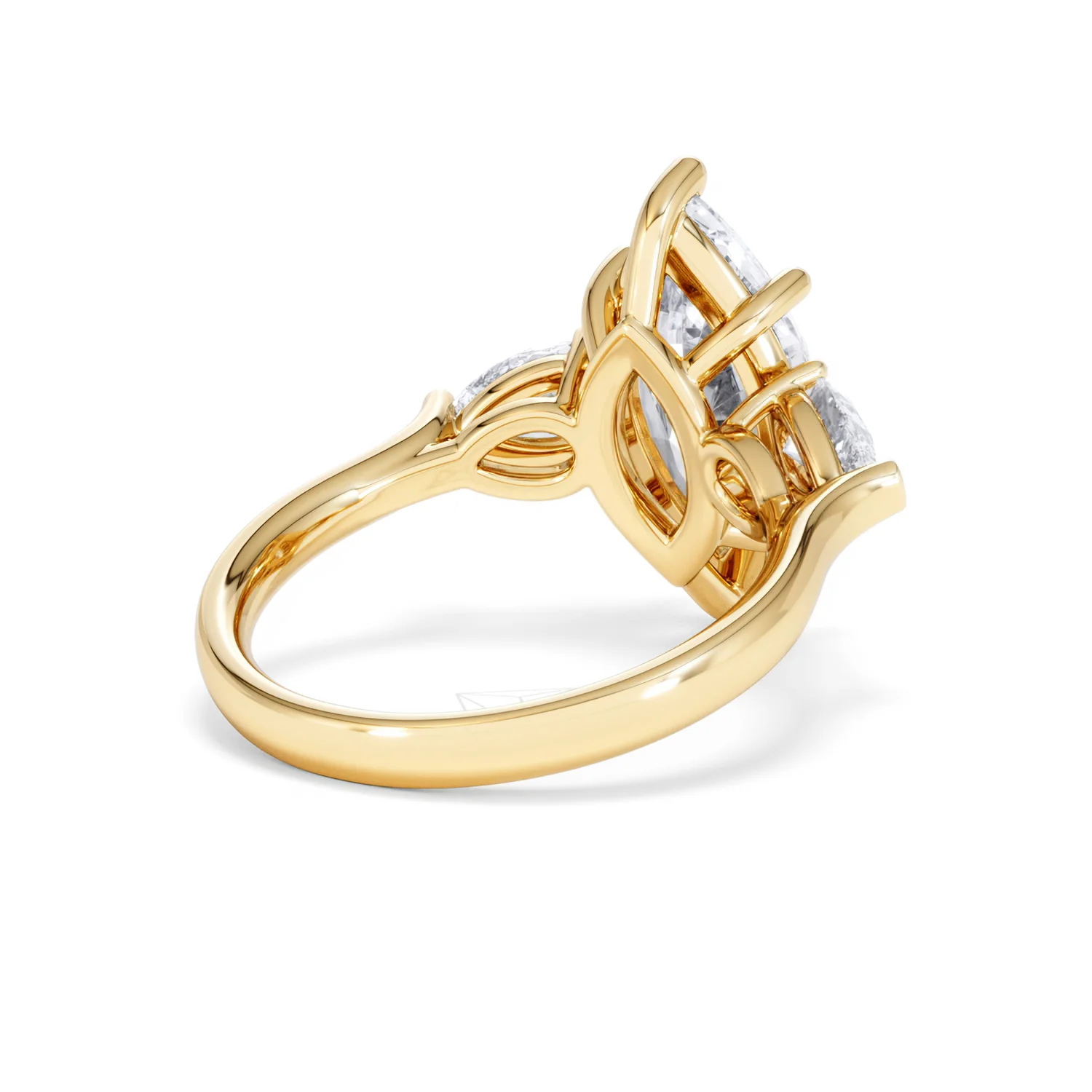 Adore 3.80ct Marquise Cut Lab Diamond 3 Stone Engagement Ring in 18K Yellow Gold - Image 39