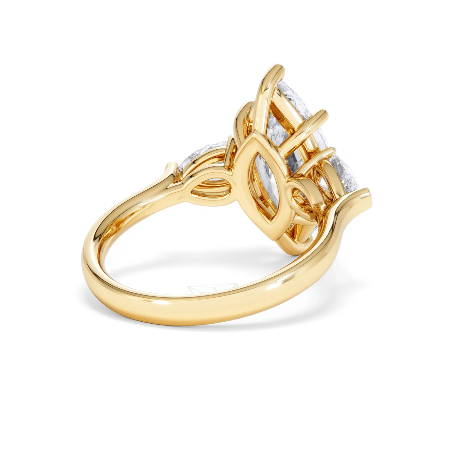 Adore 3.80ct Marquise Cut Lab Diamond 3 Stone Engagement Ring in 18K Yellow Gold - Image 40