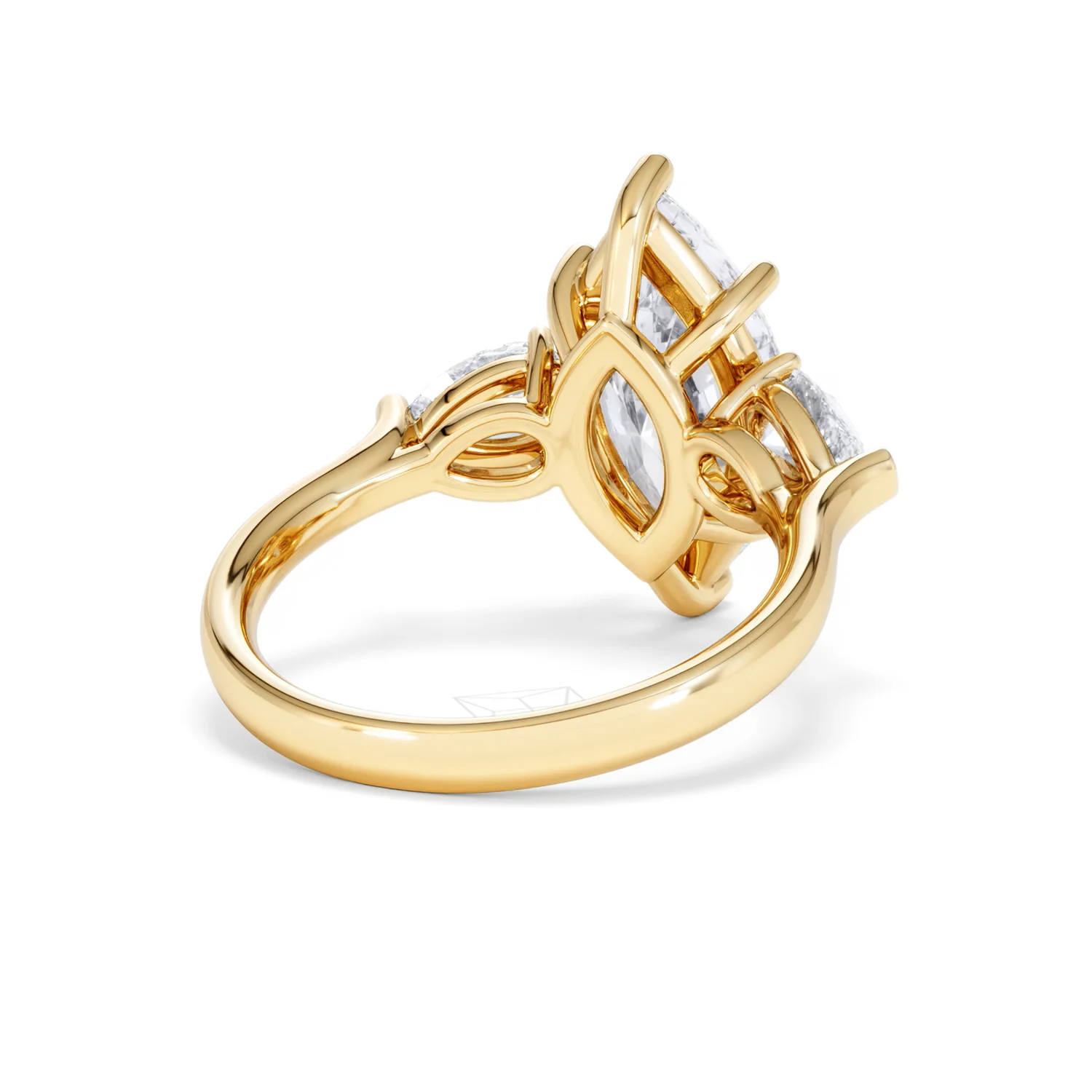 Adore 3.80ct Marquise Cut Lab Diamond 3 Stone Engagement Ring in 18K Yellow Gold - Image 41