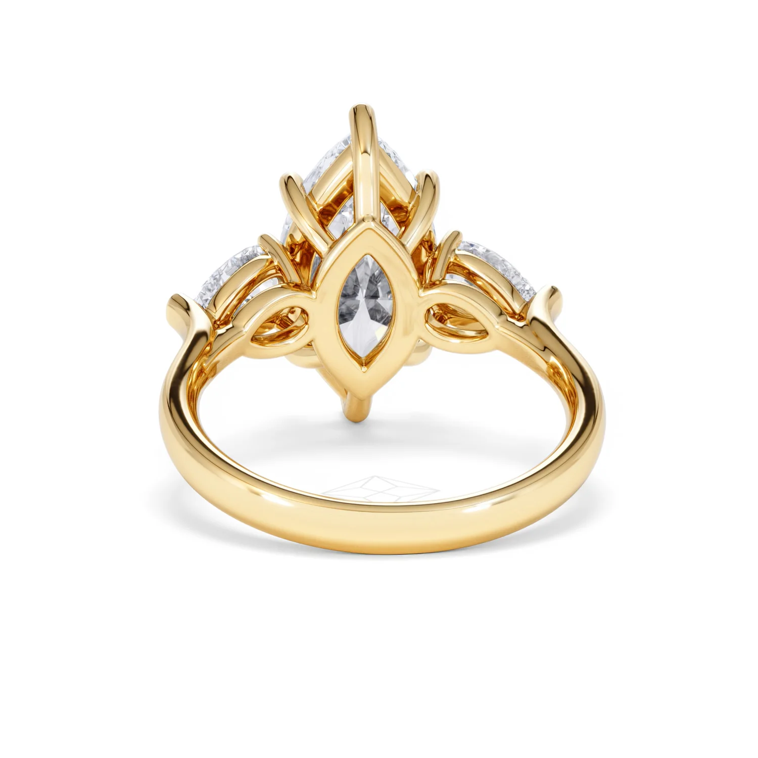 Adore 3.80ct Marquise Cut Lab Diamond 3 Stone Engagement Ring in 18K Yellow Gold - Image 48